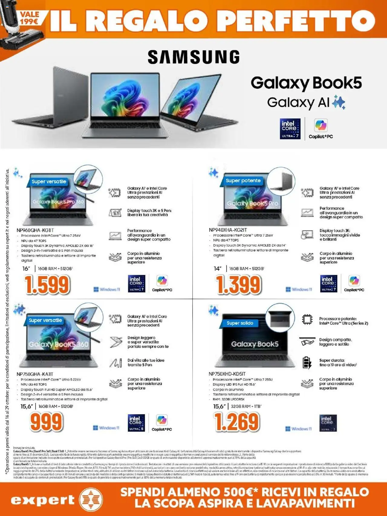Volantino Expert del 16.10.2025 | Pagina: 19 | Prodotti: Scopa, Video, Batteria, Samsung