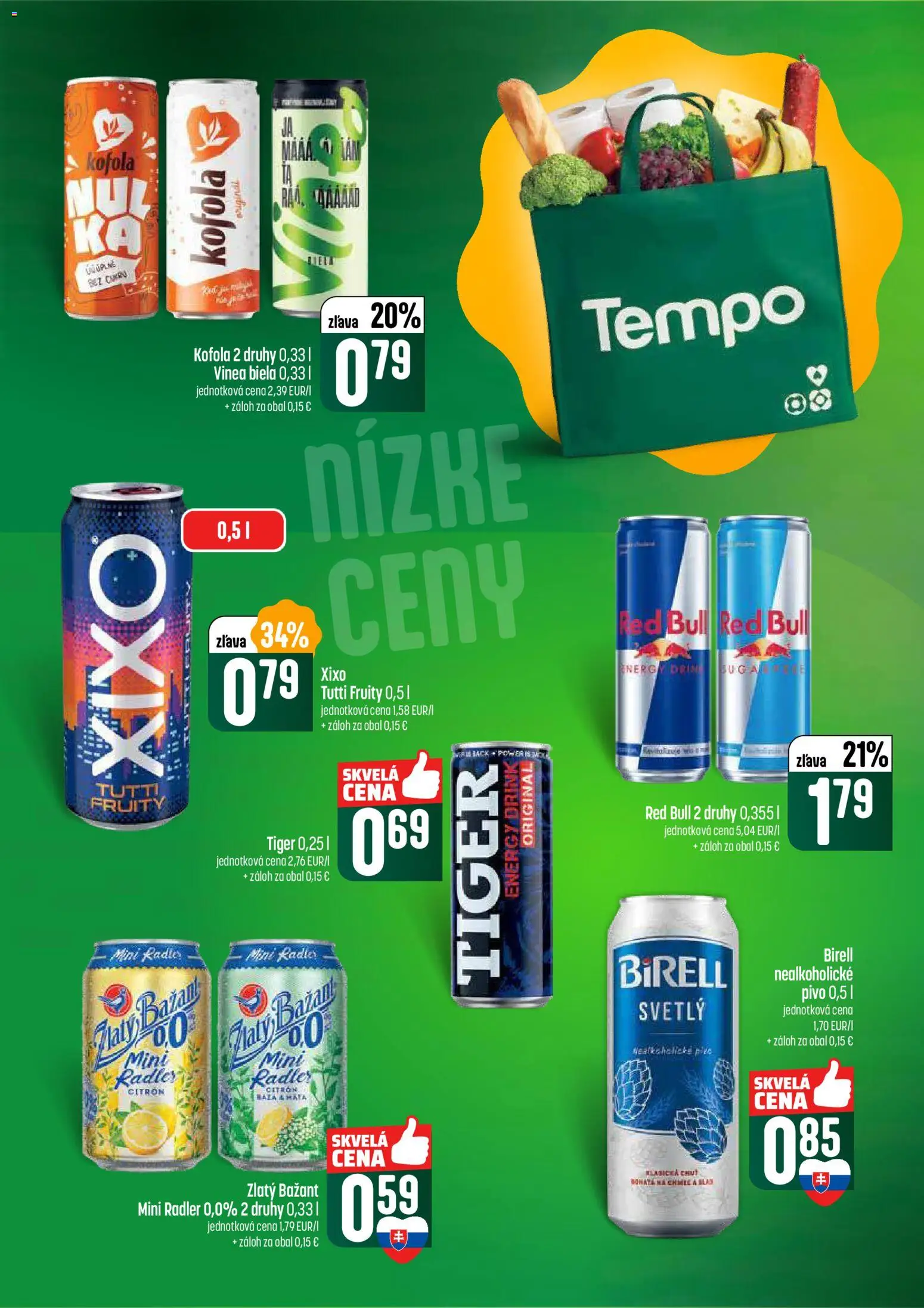 Nové COOP Jednota akcie – leták je platný od 26.02.2026 | Strana: 52 | Produkty: Pivo, Red Bull, Kofola, Zlatý Bažant