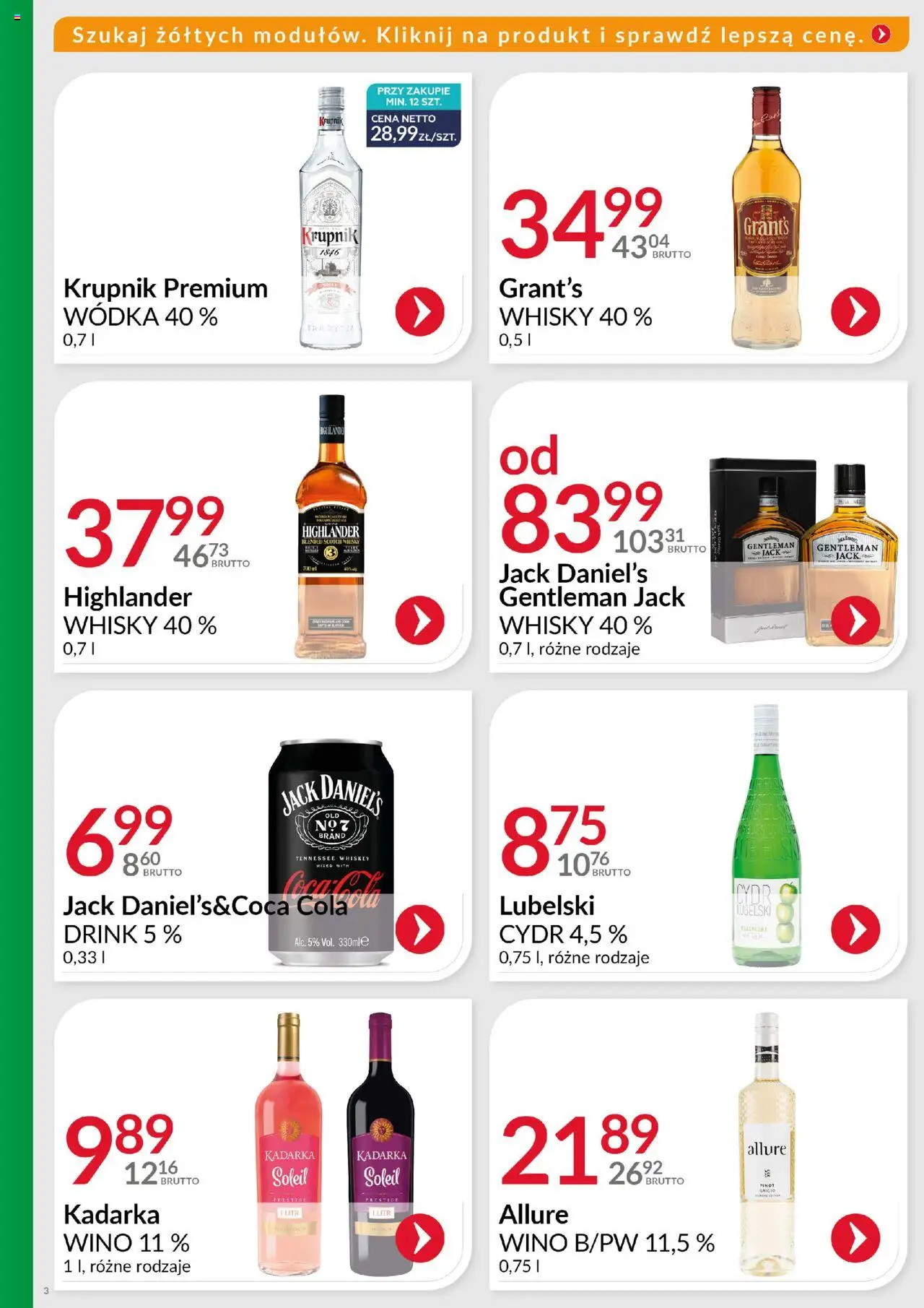 Eurocash Gazetka - Ofensywa Cenowa Alkoholowa od 16.06.2025 | Strona: 3 | Produkty: Vodka, Wódka, Whisky, Highlander whisky
