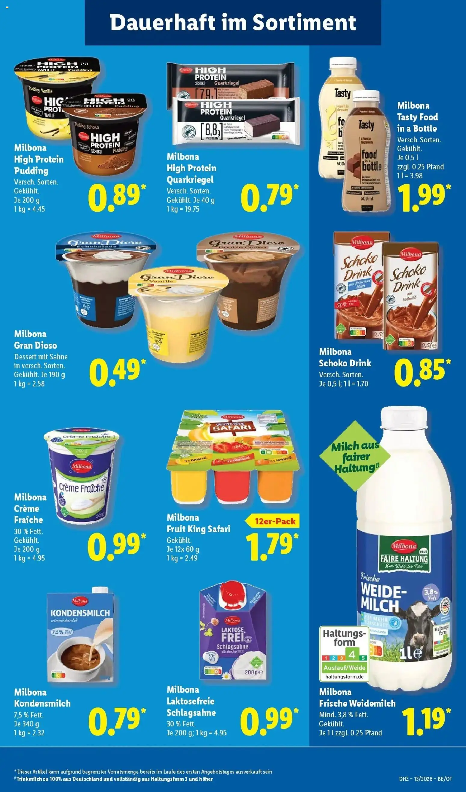 Lidl Prospekt Senftenberg – gültig ab 23.03.2026 | Seite: 21 | Produkte: High protein pudding, Schlagsahne, Pudding, Creme
