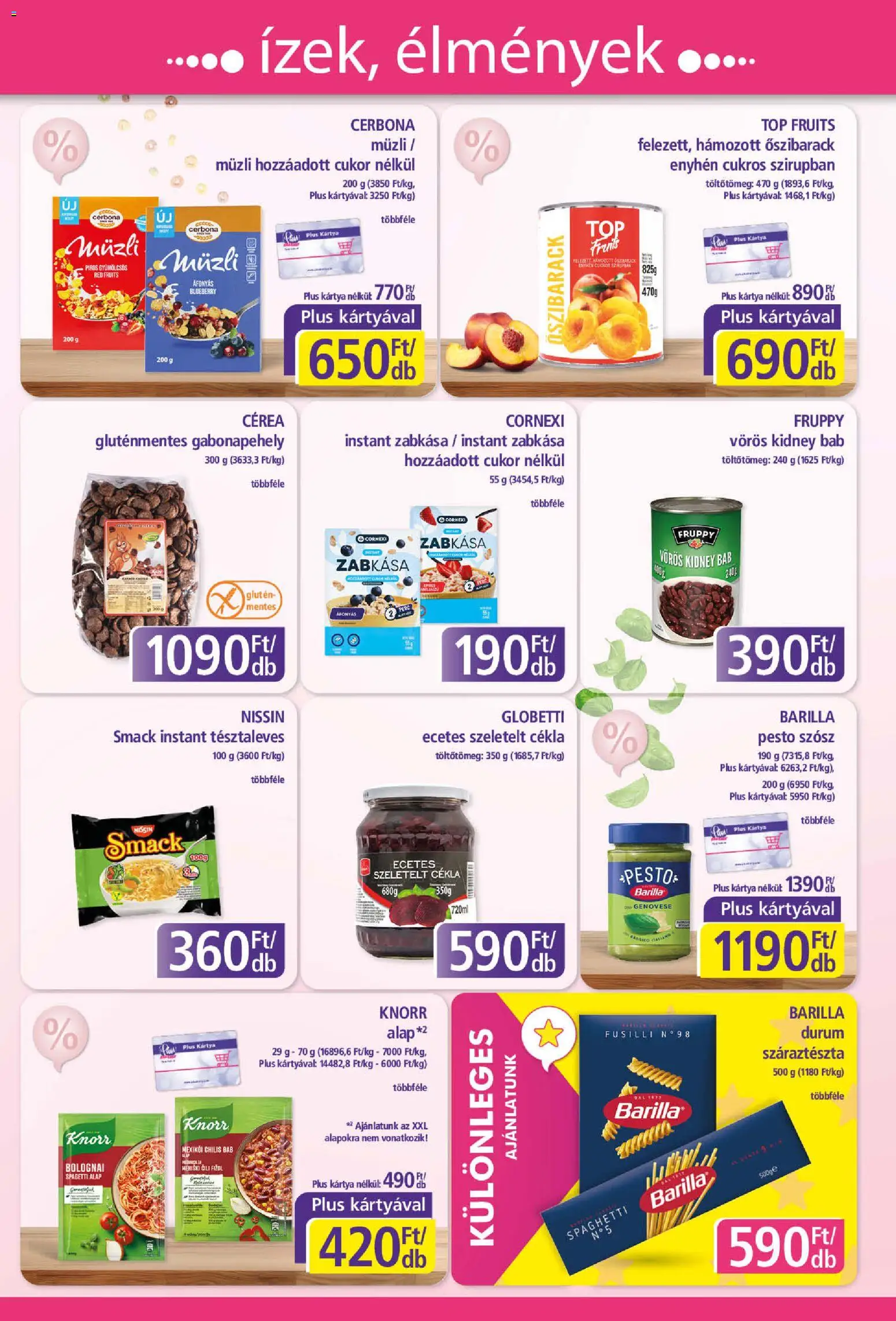 Plus Market akciós ujság - amely érvényes a következő dátumtól: 16.04.2026 | Oldal: 5 | Termékek: Müzli, Zabkása, Chilis bab, Szósz