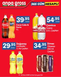 17.04.2026 tarihinden itibaren geçerli olan Anpa Gross kataloğu önizlemesi | Sayfa: 5 | Ürünler: Limonata, Çikolata, Limon, Fanta
