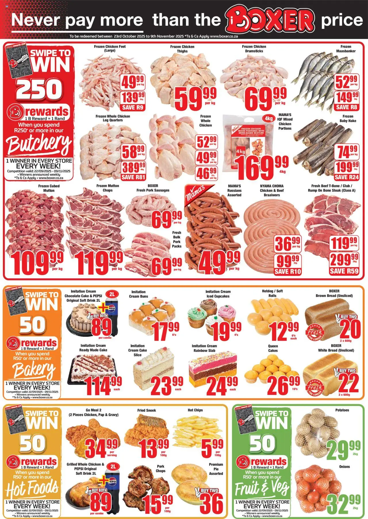 New Boxer catalogue – valid from 09.10.2025 | Page: 2 | Products: Buns, Bread, Cream, Potatoes