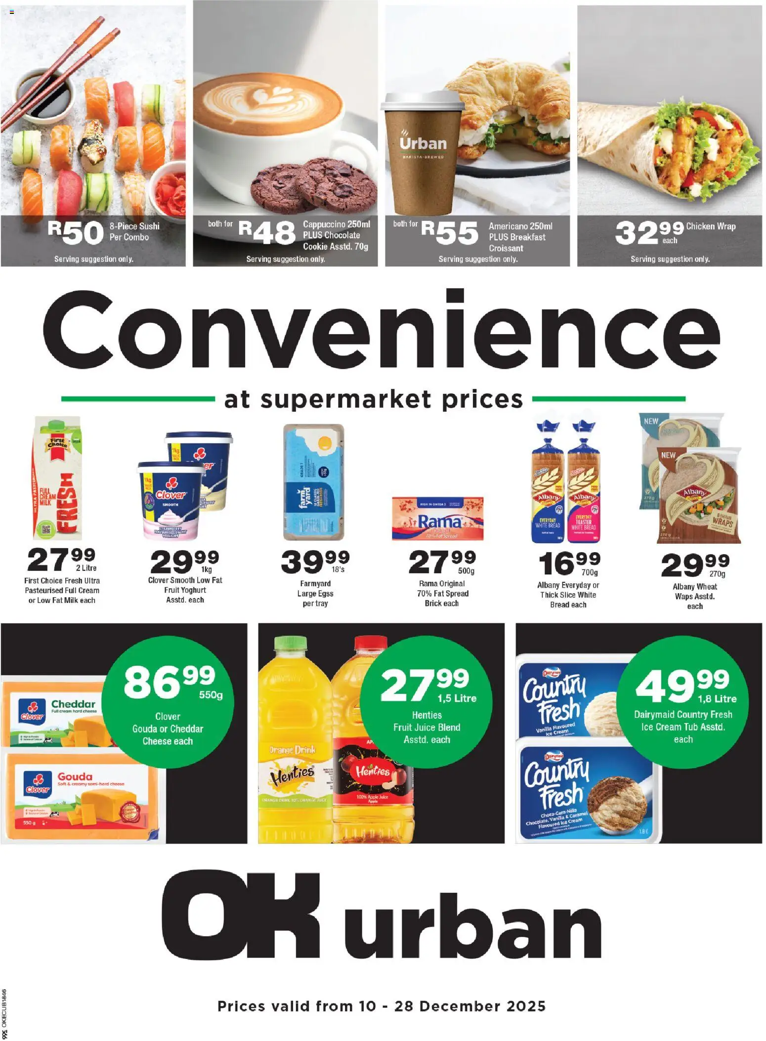 New OK Foods catalogue – valid from 10.12.2025 | Page: 1 | Products: Cheese, Cream, Ice cream, Fruit