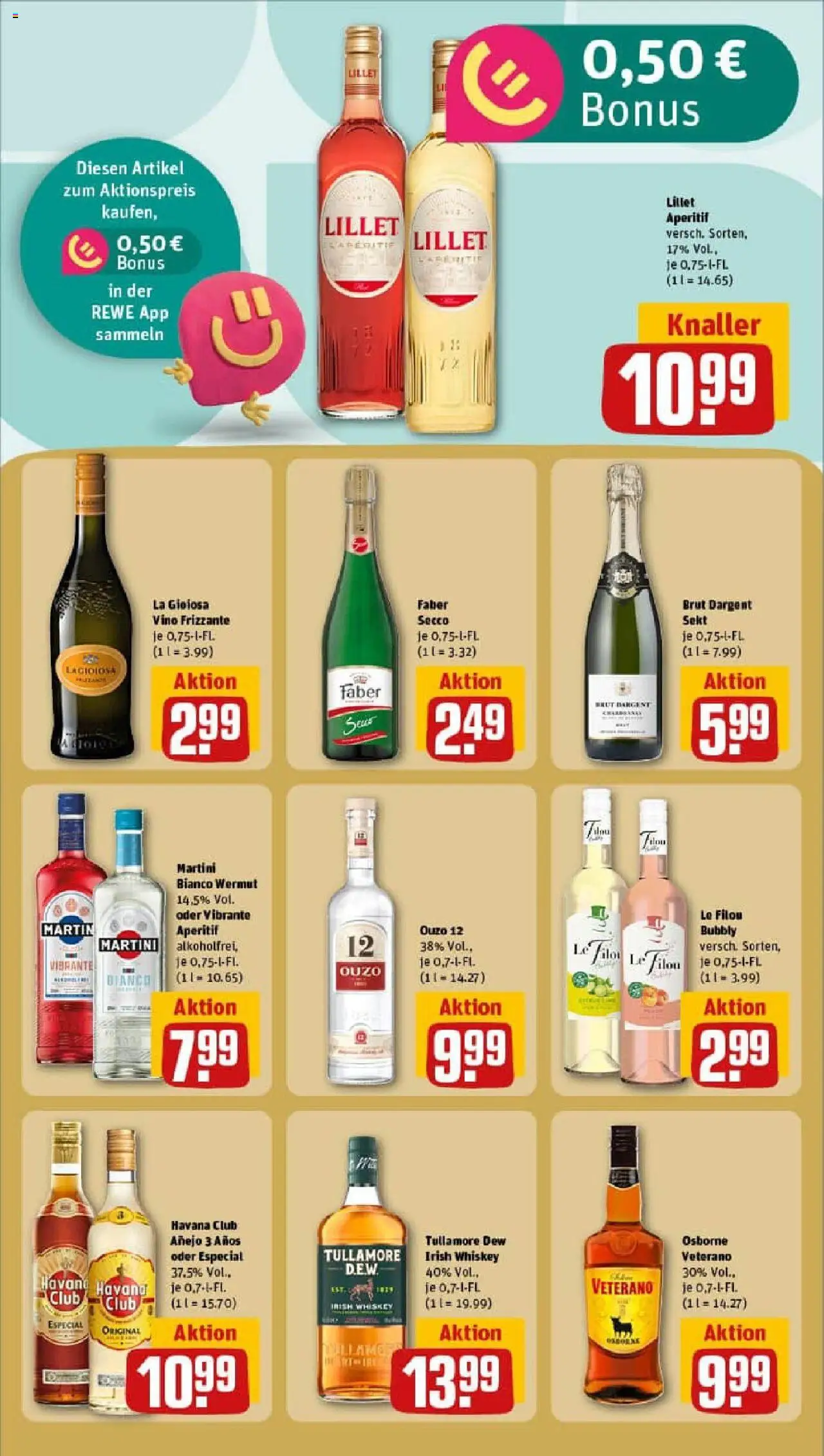 Rewe prospekt Saarbrücken / Klarenthal	 – gültig ab 06.10.2025 | Seite: 19 | Produkte: Martini, Le filou, Sekt, Whiskey