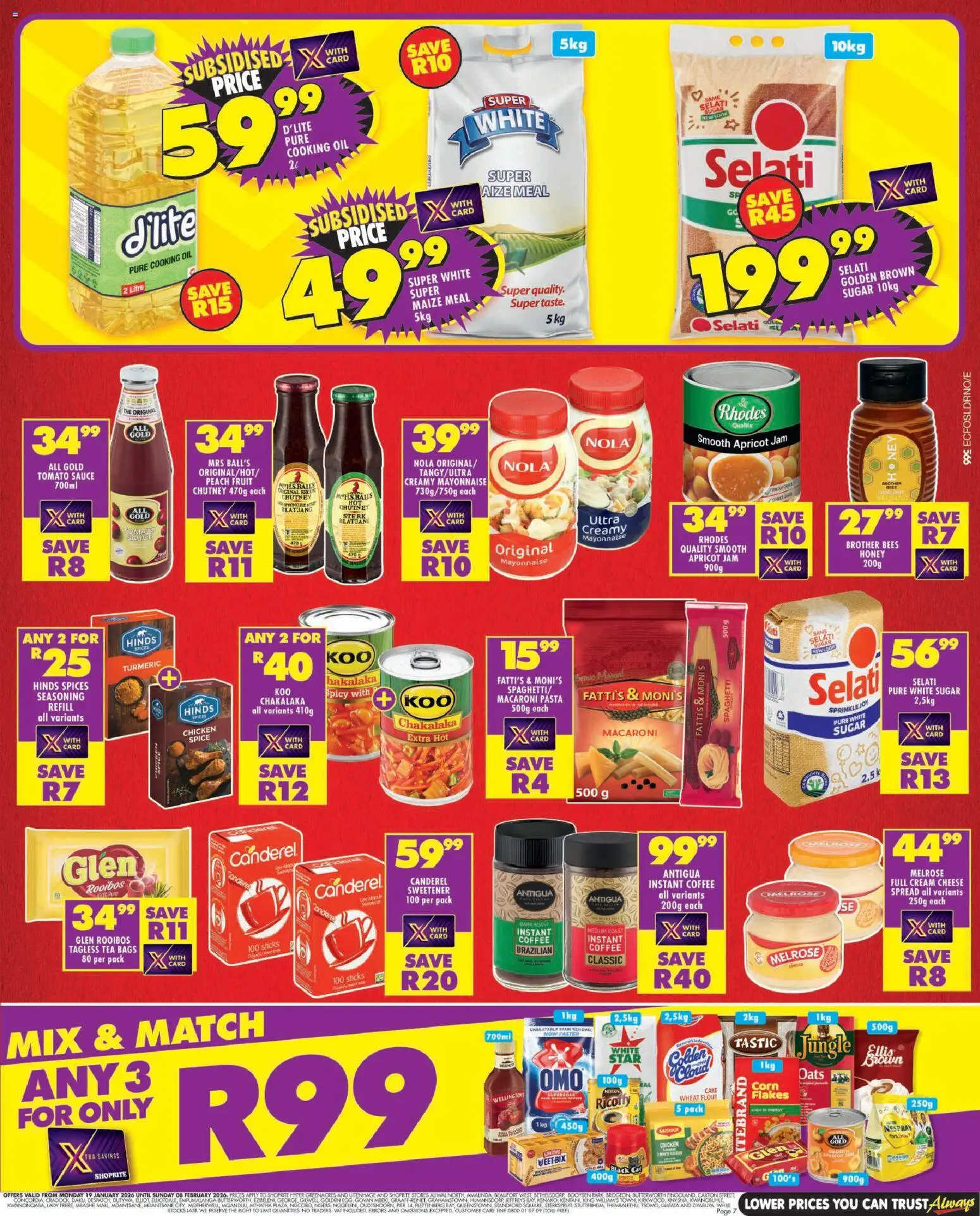 New Shoprite catalogue – valid from 19.01.2026 | Page: 7 | Products: Sweetener, Jam, Oil, Peach