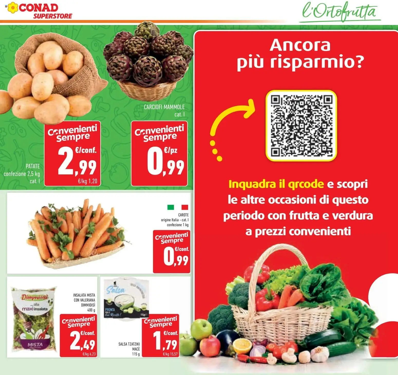 Volantino Conad del 29.01.2026 | Pagina: 11 | Prodotti: Insalata, Frutta, Salsa, Carote
