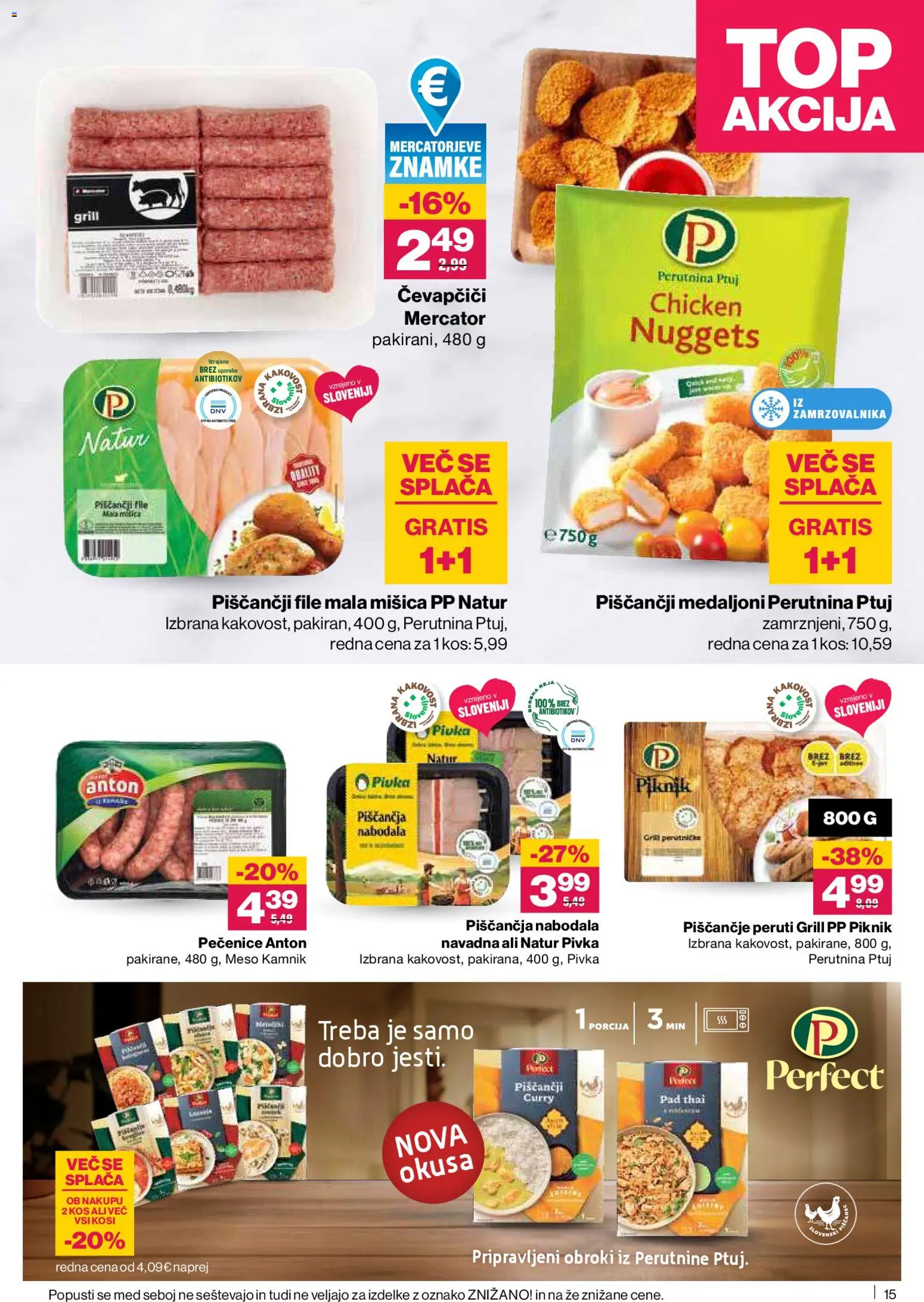 Novi Mercator katalog ponudbe – veljaven od 26.03.2026 | Stran: 15 | Izdelki: Čevapčiči, Kos, Nabodala, Grill