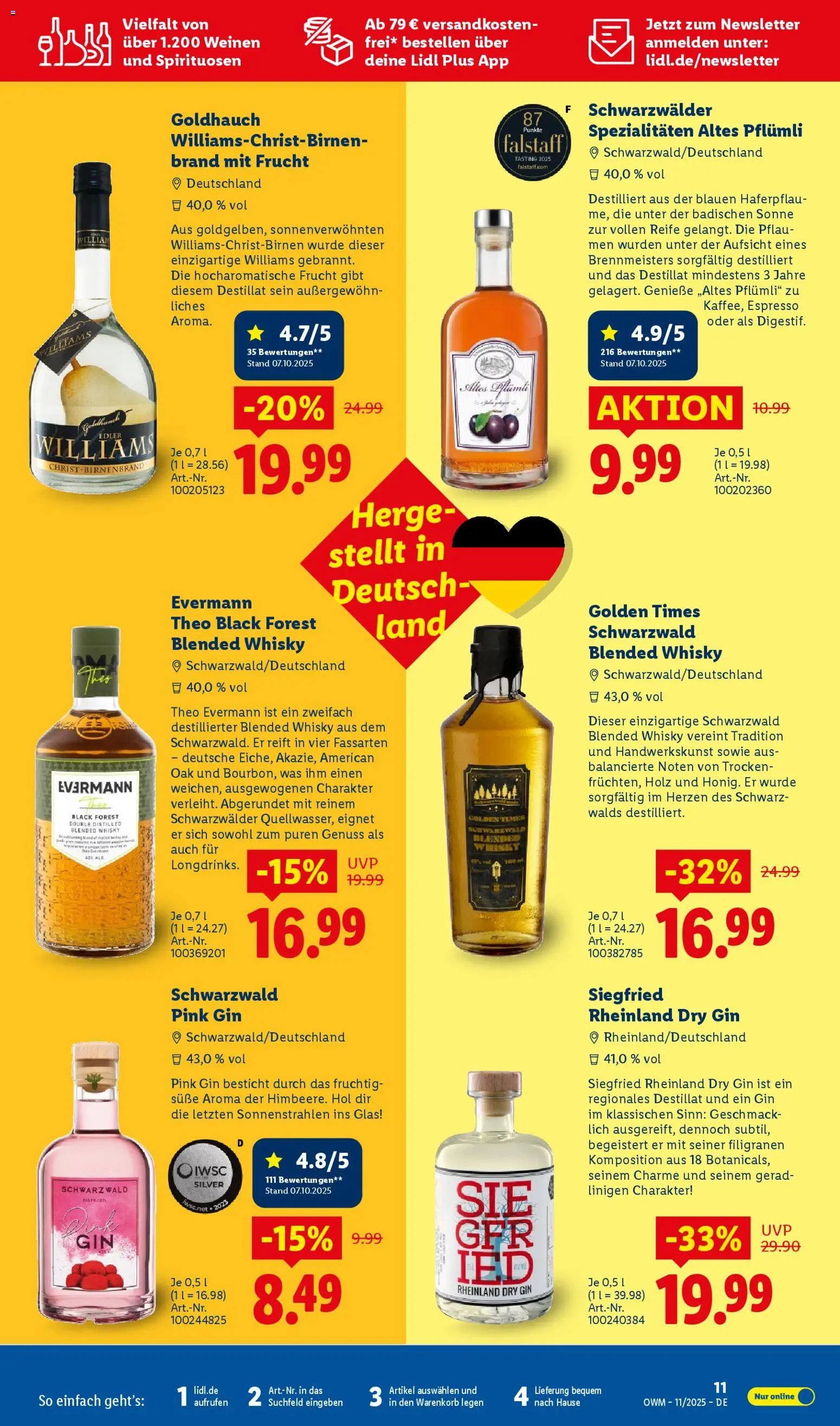 Lidl - Prospekt – gültig ab 01.11.2025 | Seite: 11 | Produkte: Whisky, Gin