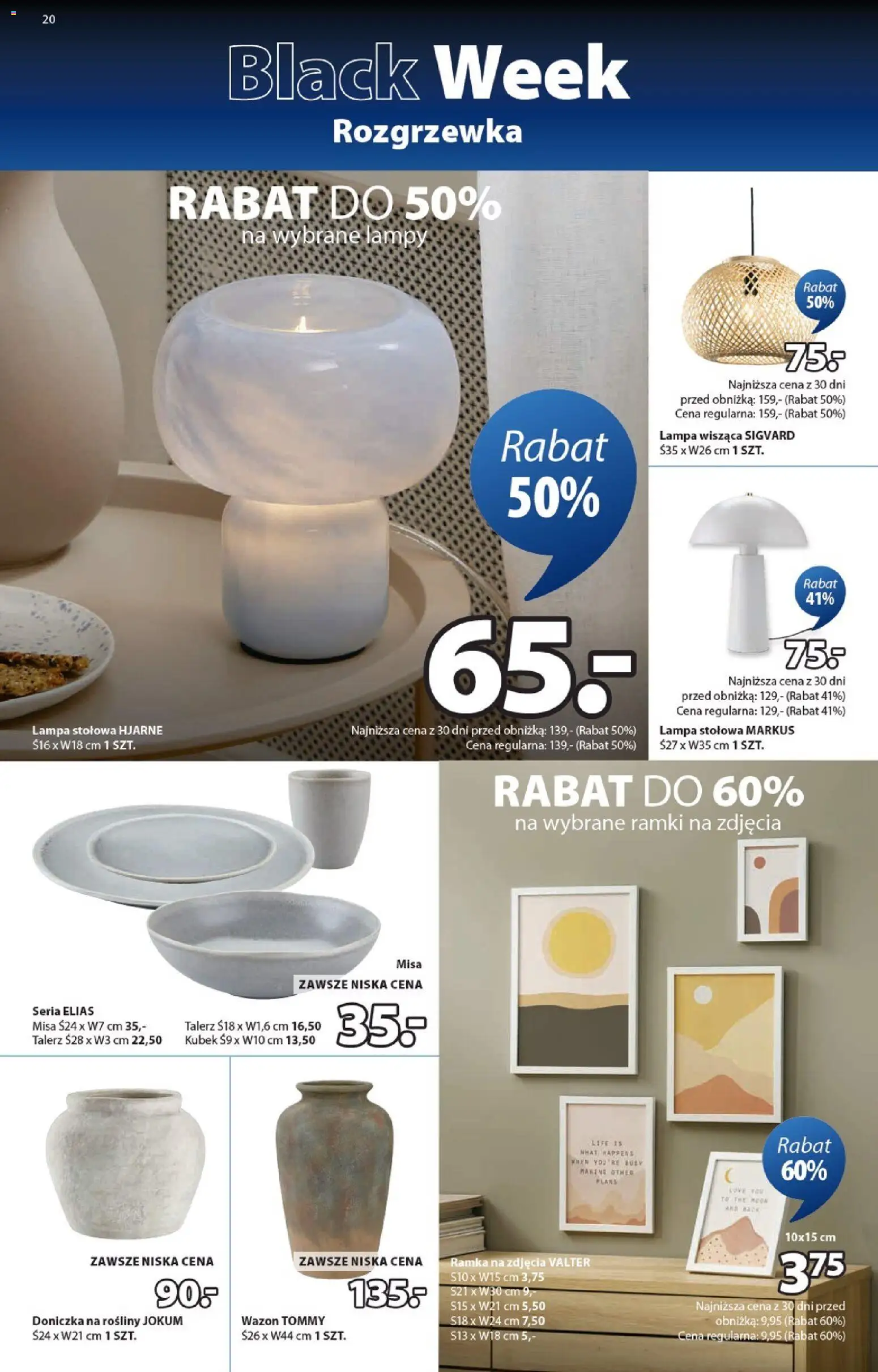 JYSK Black Friday od 12.11.2025 | Strona: 20 | Produkty: Wazon, Lampa, Rosliny, Ramka