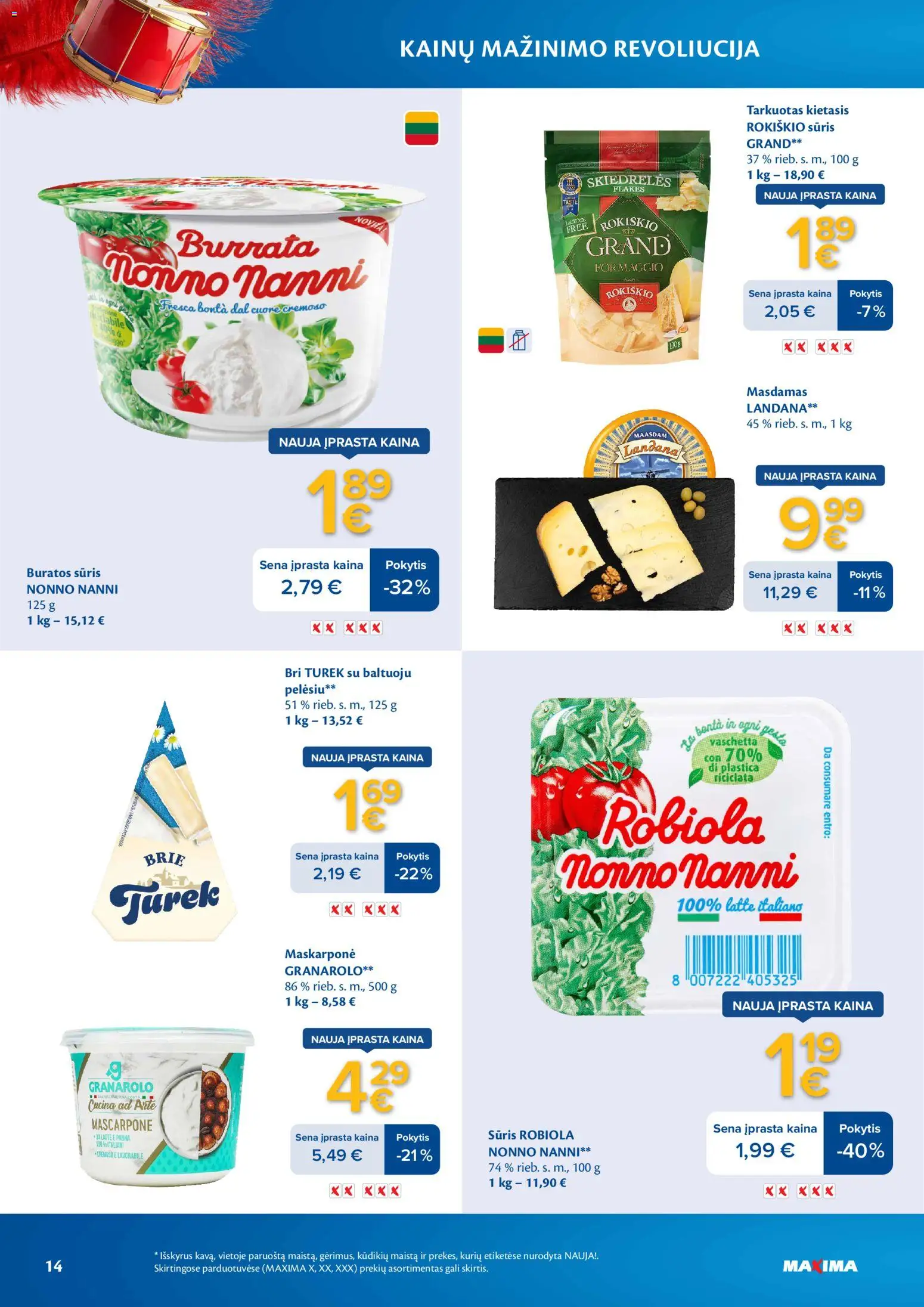 MAXIMA akcijos nuo 03.03.2026 | Puslapis: 14 | Prekių: Sūris
