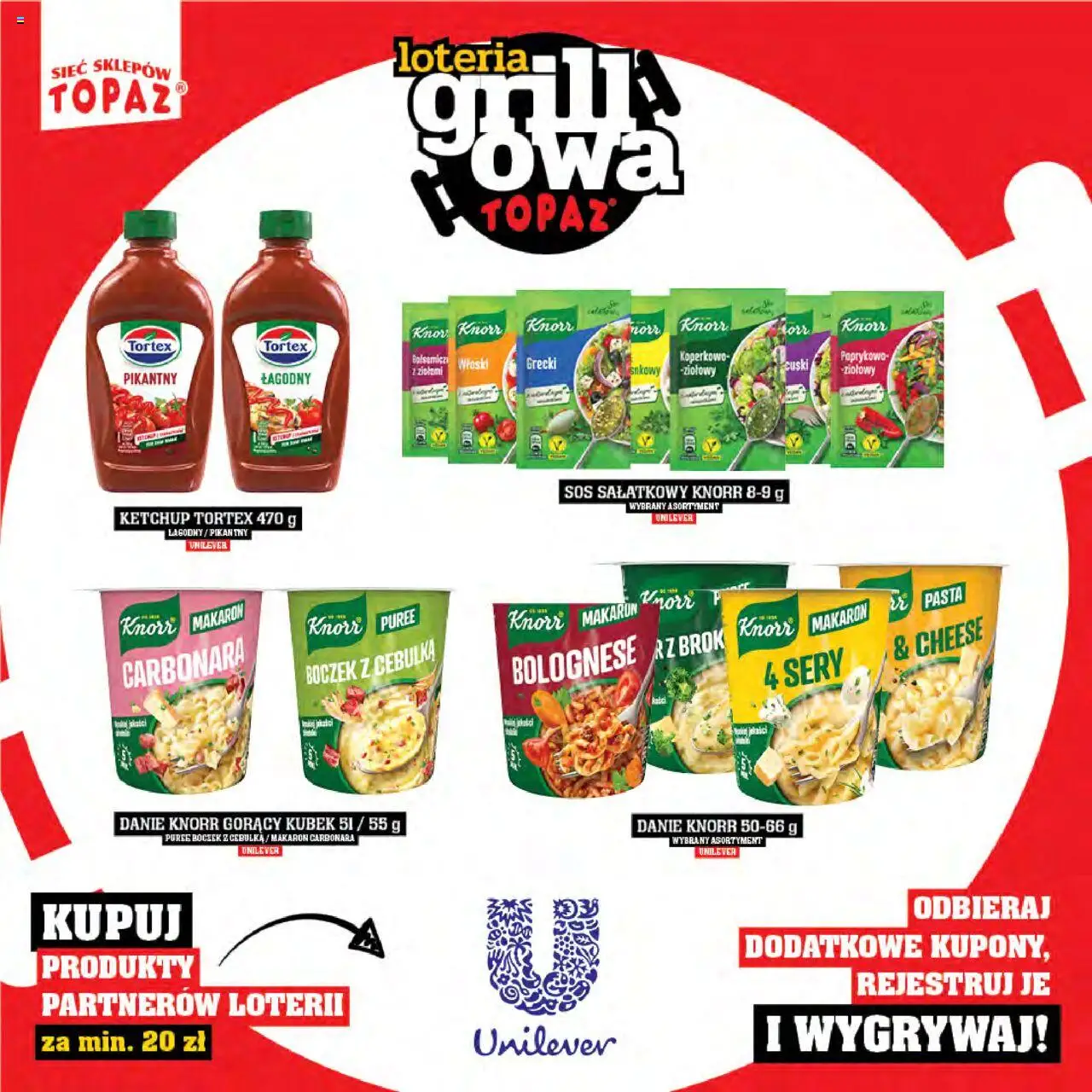 Topaz Gazetka - Katalog produktów Loteria Grillowa od 25.04.2025 | Strona: 58 | Produkty: Ketchup, Ketchup tortex, Gorący kubek, Makaron