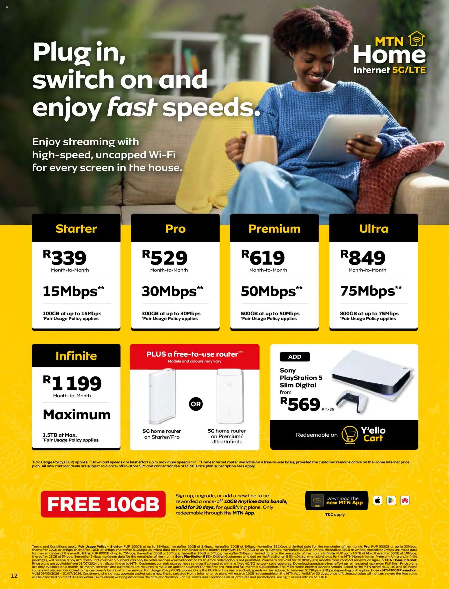 New MTN catalogue – valid from 07.04.2026 | Page: 12 | Products: Data, Sim, Router, Playstation