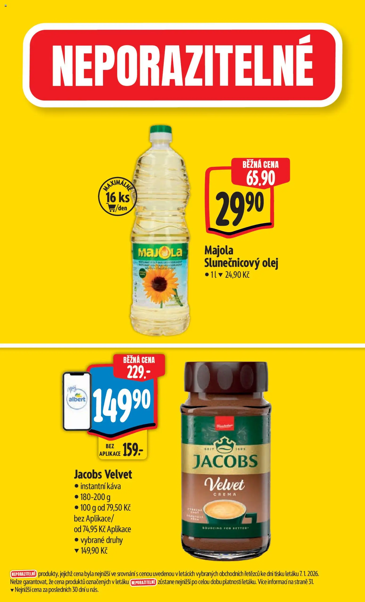 Albert leták - Hypermarket od 14.01.2026 | Strana: 4 | Produkty: Káva Velvet, Olej, Instantní káva, Crema
