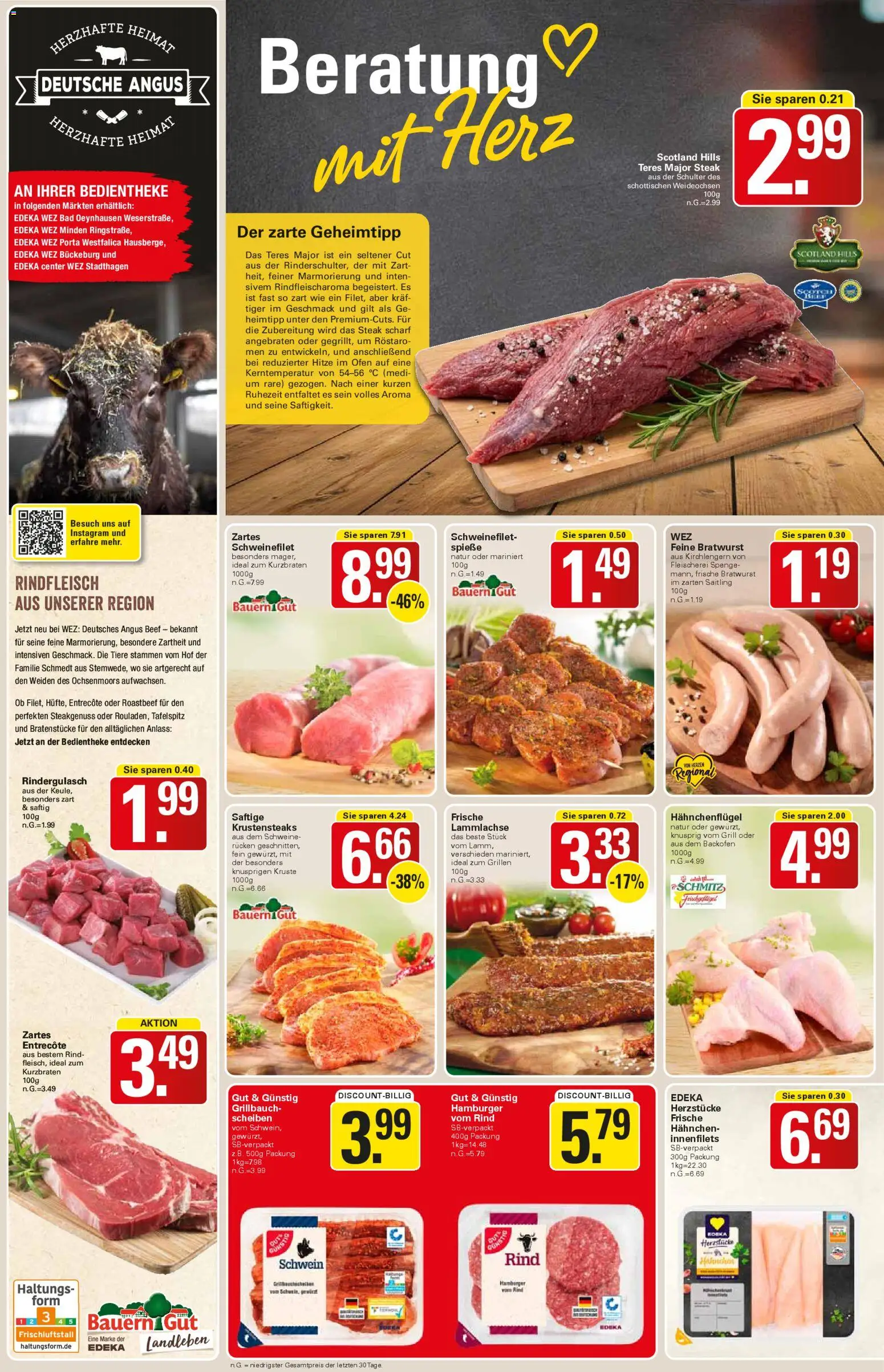 WEZ Prospekt 	 – gültig ab 27.04.2026 | Seite: 6 | Produkte: Rindergulasch, Hahnchen, Roastbeef, Rindfleisch