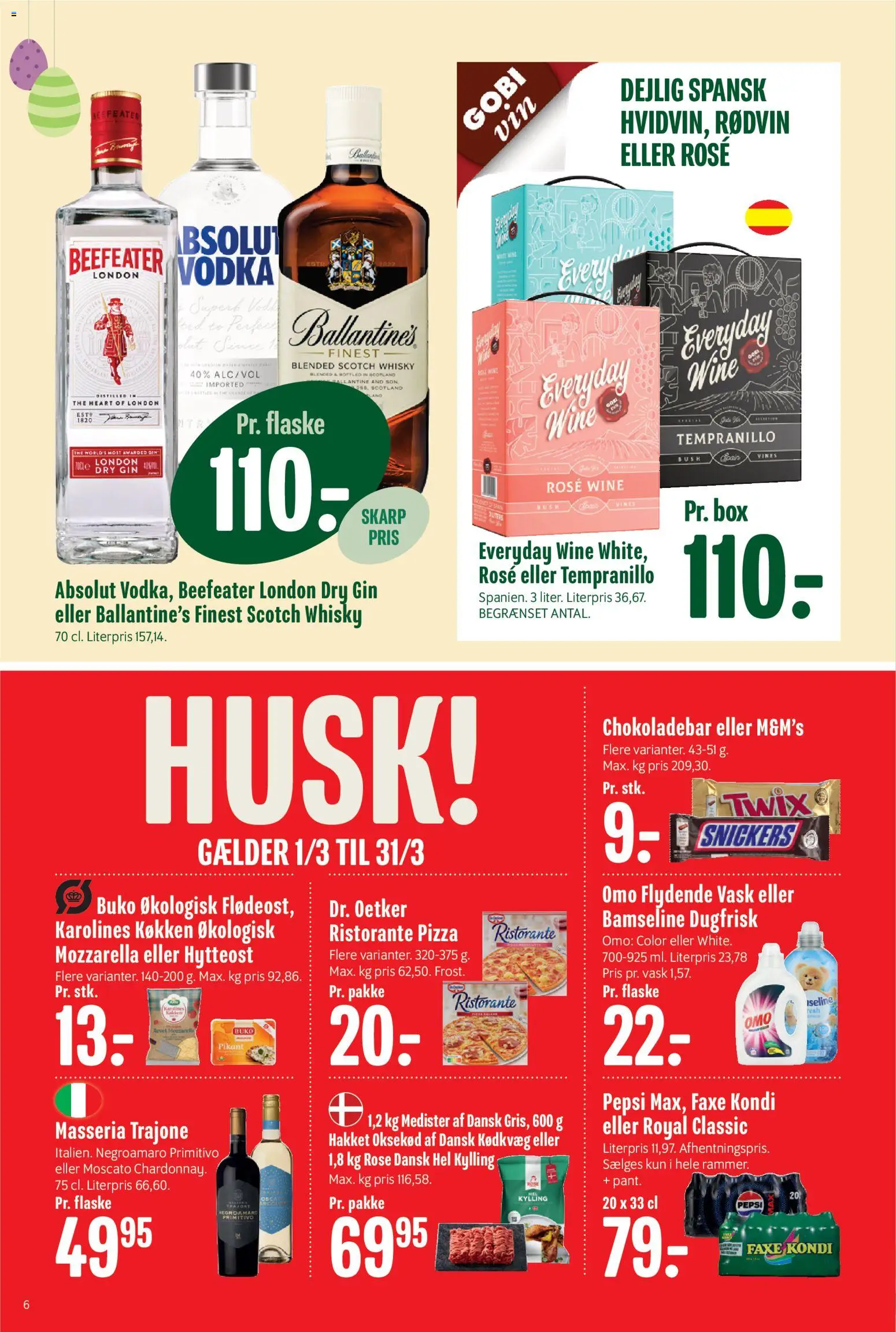 Min Købmand tilbudsavis – gyldig fra 13.03.2026 | Side: 6 | Produkter: Vodka, Whisky, Faxe Kondi, Pepsi