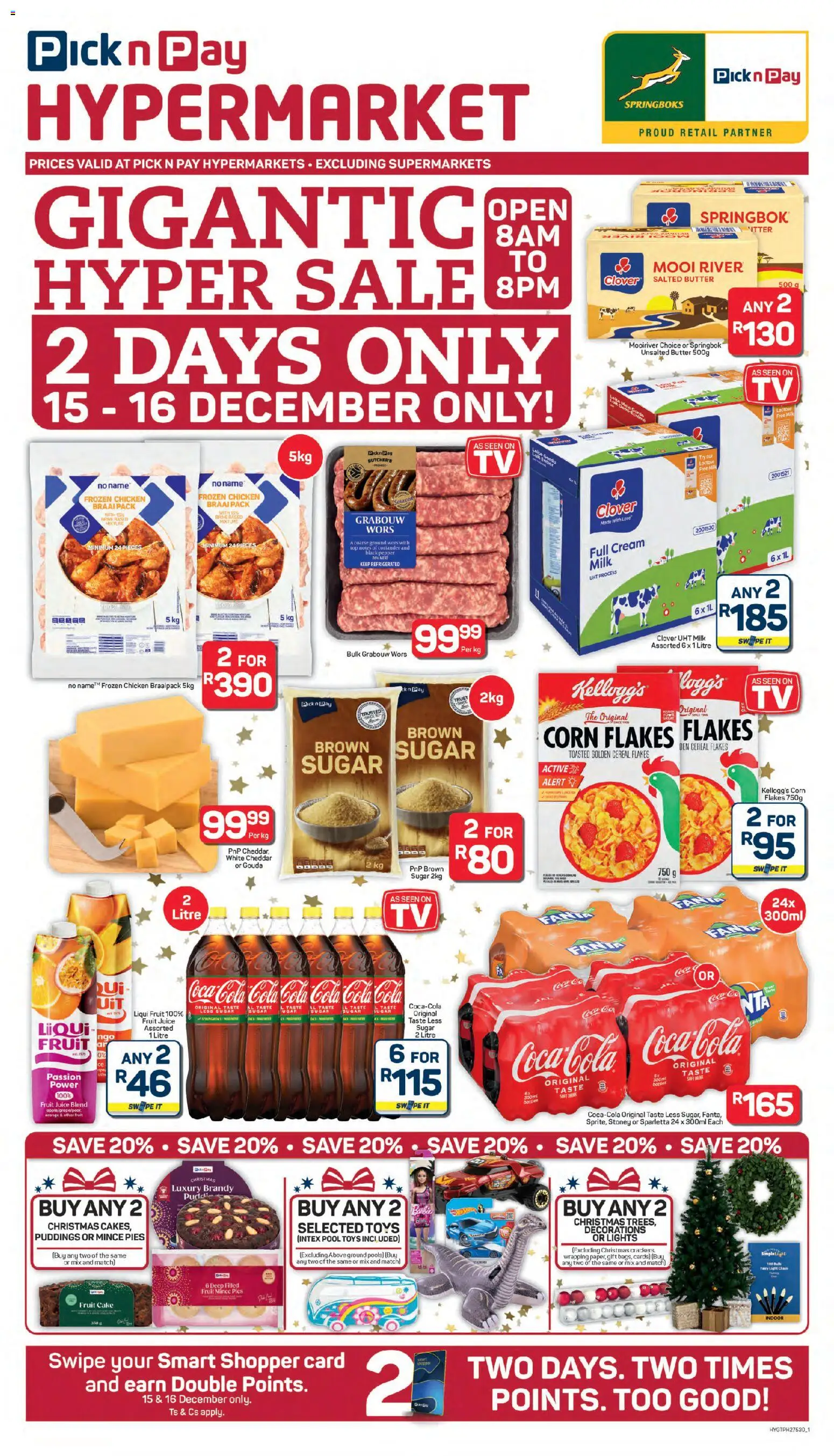 New Pick n Pay catalogue – valid from 15.12.2025 | Page: 1 | Products: Milk, Chicken, Flakes, Fruit