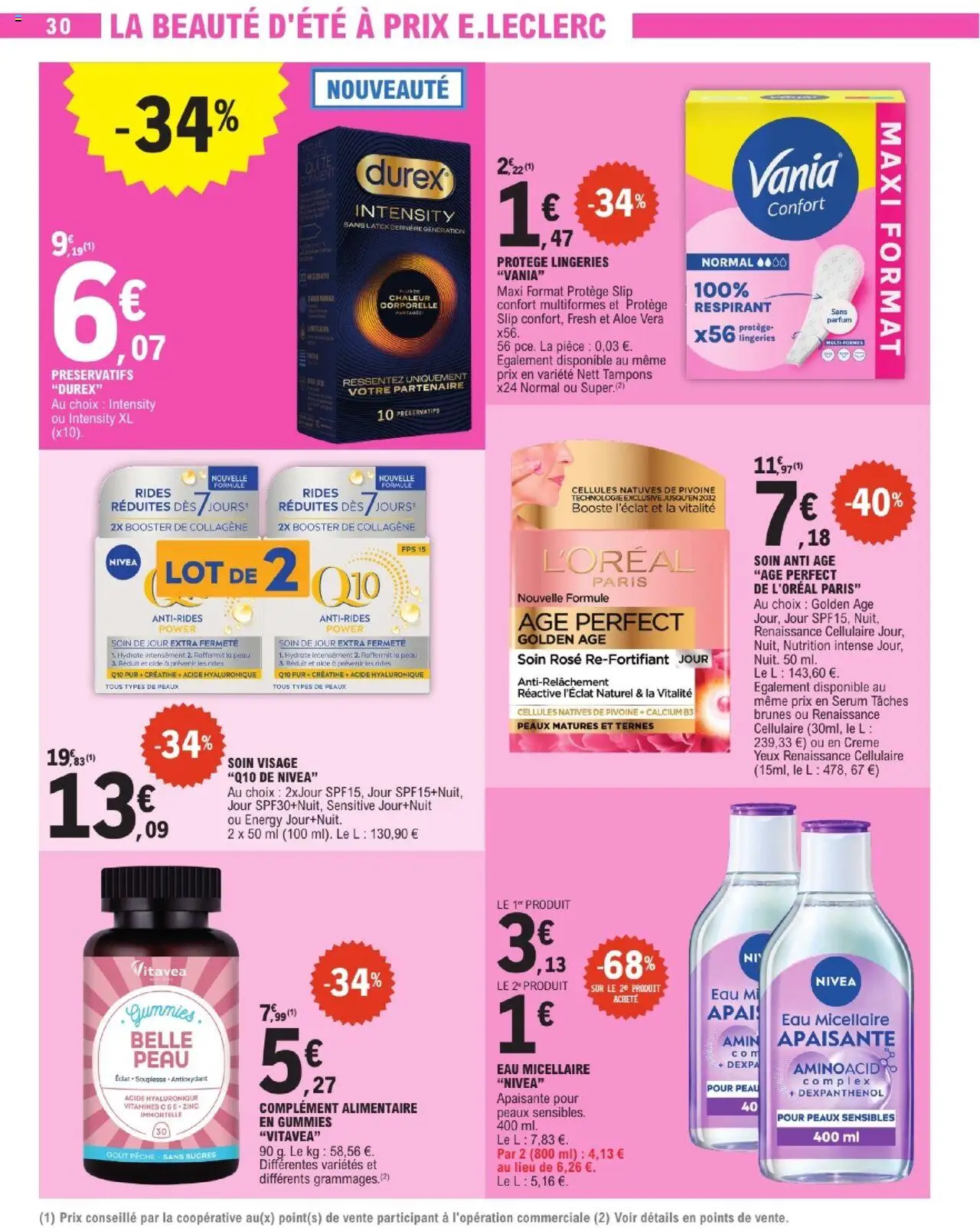 | Page: 30 | Produits: Protège slip, Parfum, Eau micellaire, Crème
