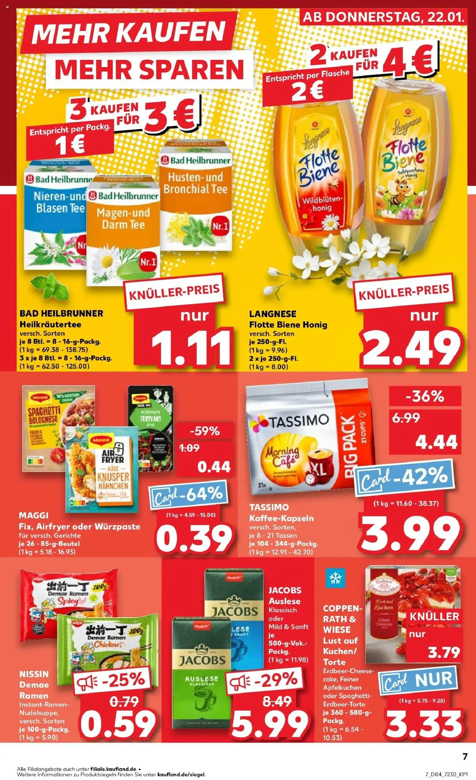 Prospekt Kaufland ab 22.01.2026 » Angebote Online zum Blättern | Seite: 7 | Produkte: Langnese, Bad, Tee, Tassimo
