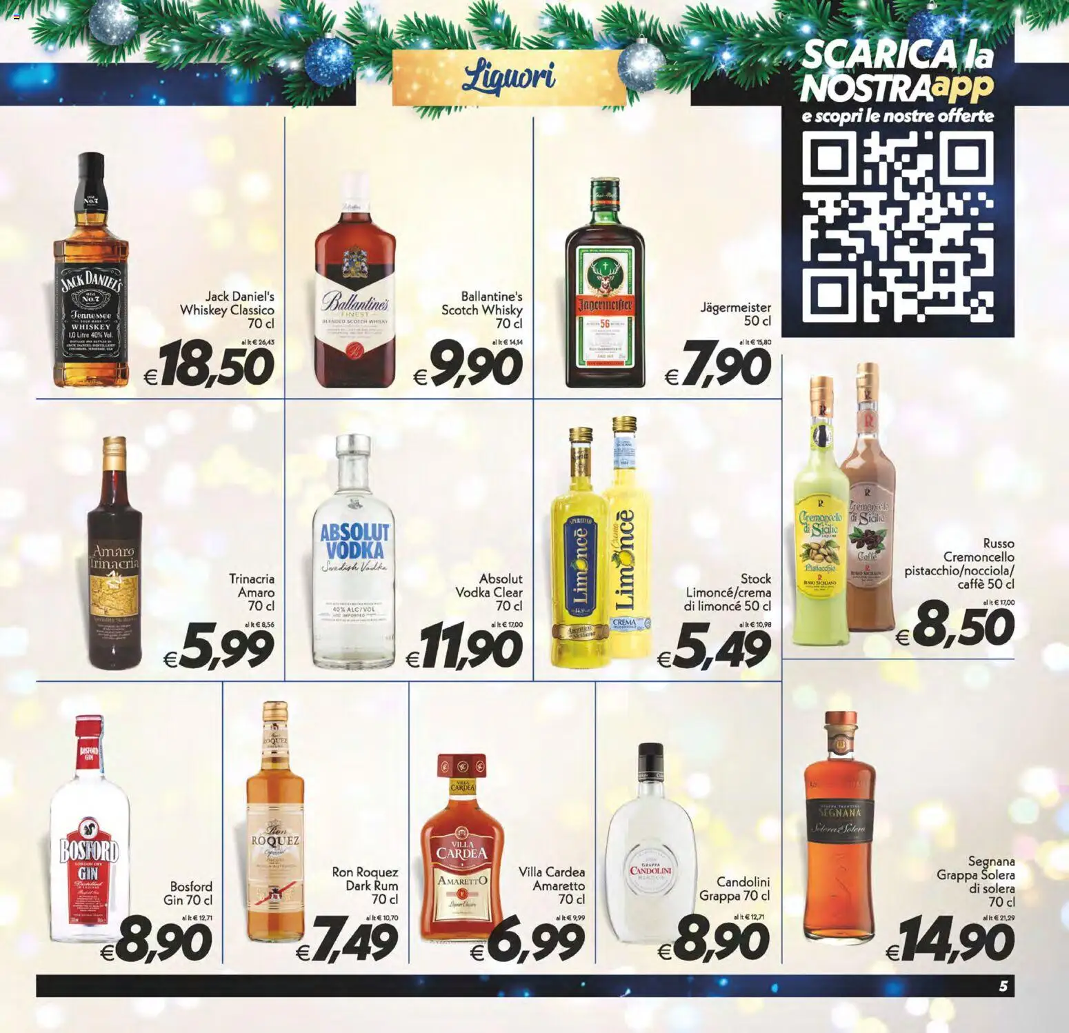 Volantino SuperConveniente del 27.12.2025 | Pagina: 5 | Prodotti: Vodka, Whisky, Rum, Grappa