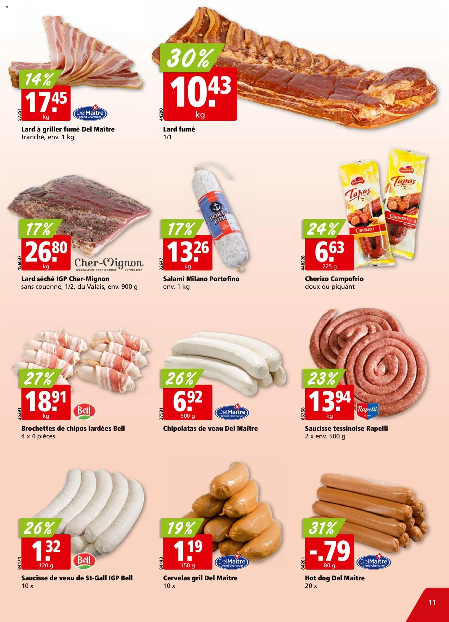 Aligro Aktionen Chavannes, Matran, Genève, Sion – gültig ab 10.11.2025 | Seite: 11 | Produkte: Salami, Griller