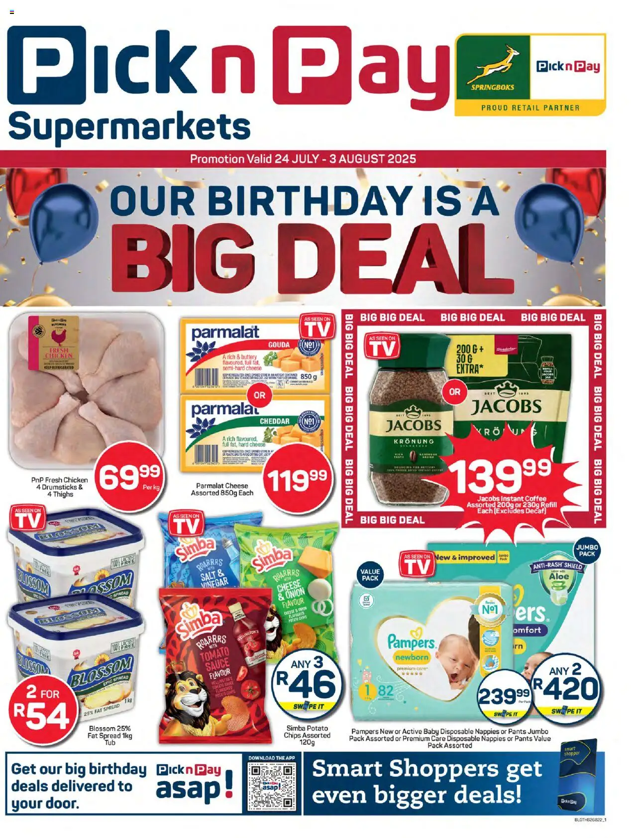 Pick n Pay Inland provinces - Birthday Deals │ valid from 24.07.2025 | Page: 1 | Products: Cheese, Coffee, Sauce, Estuche organizador de viaje