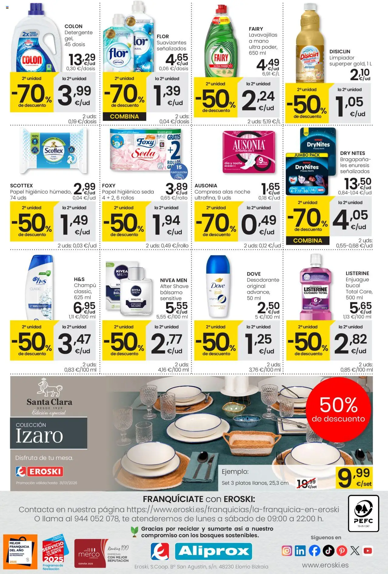 Eroski - Aliprox │ válido desde el 16.10.2025 | Página: 4 | Productos: Champú, Desodorante, Té, Lavavajillas