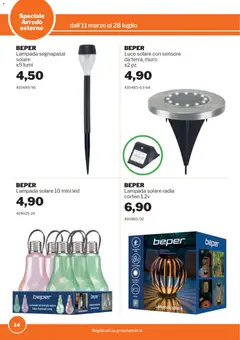 Anteprima del volantino Sogegross volantino Arredo esterno valido a partire dal 11.03.2026 | Pagina: 14 | Prodotti: Lampada solare, Lampada, Luce solare