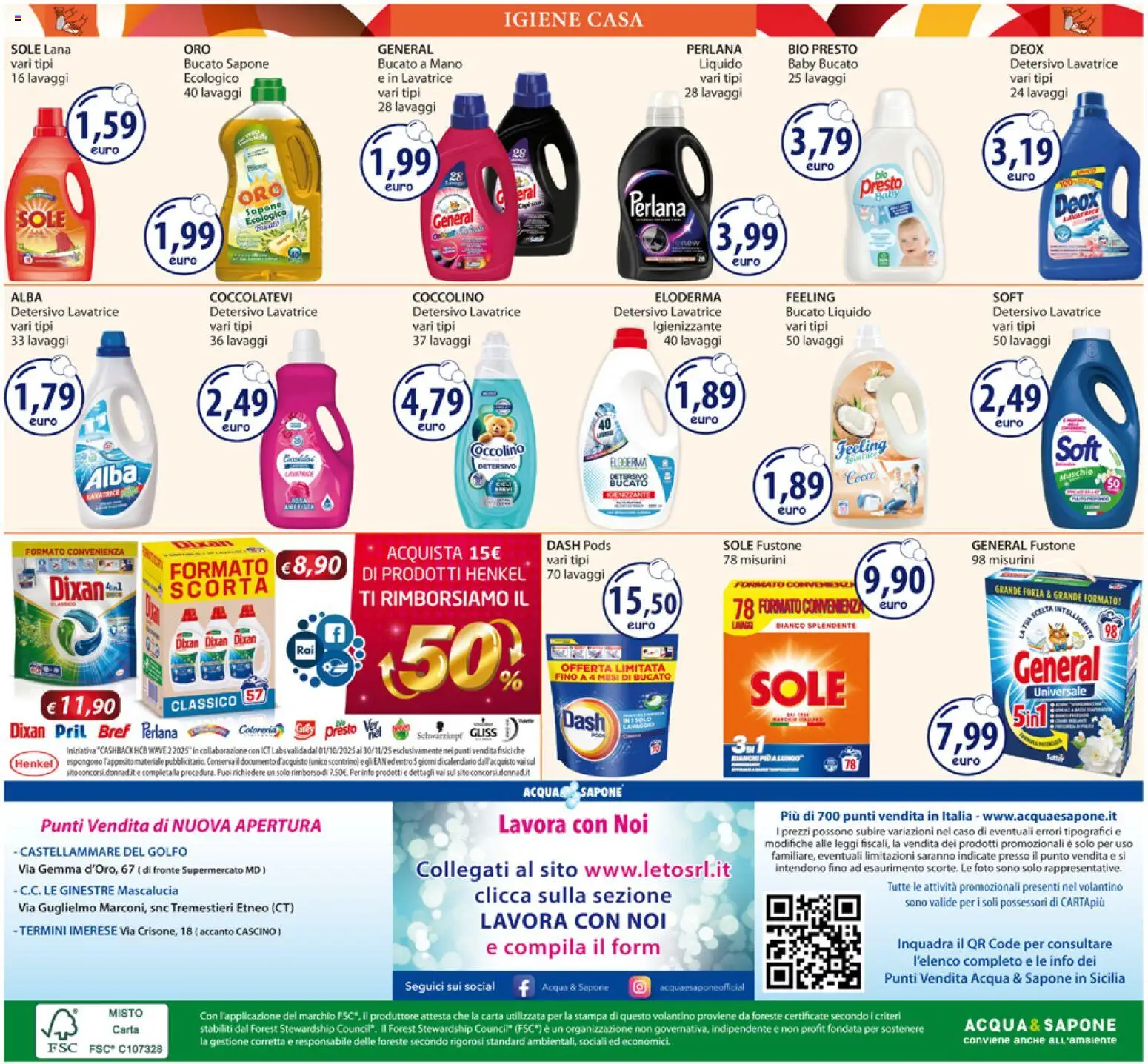 Volantino Acqua e Sapone del 03.11.2025 | Pagina: 20 | Prodotti: Sapone, Acqua, Lavatrice, Cocco