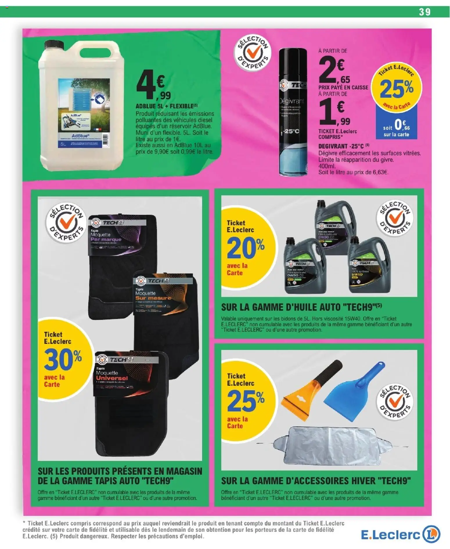 {H1} | Page: 39 | Produits: AdBlue, Tapis, Huile