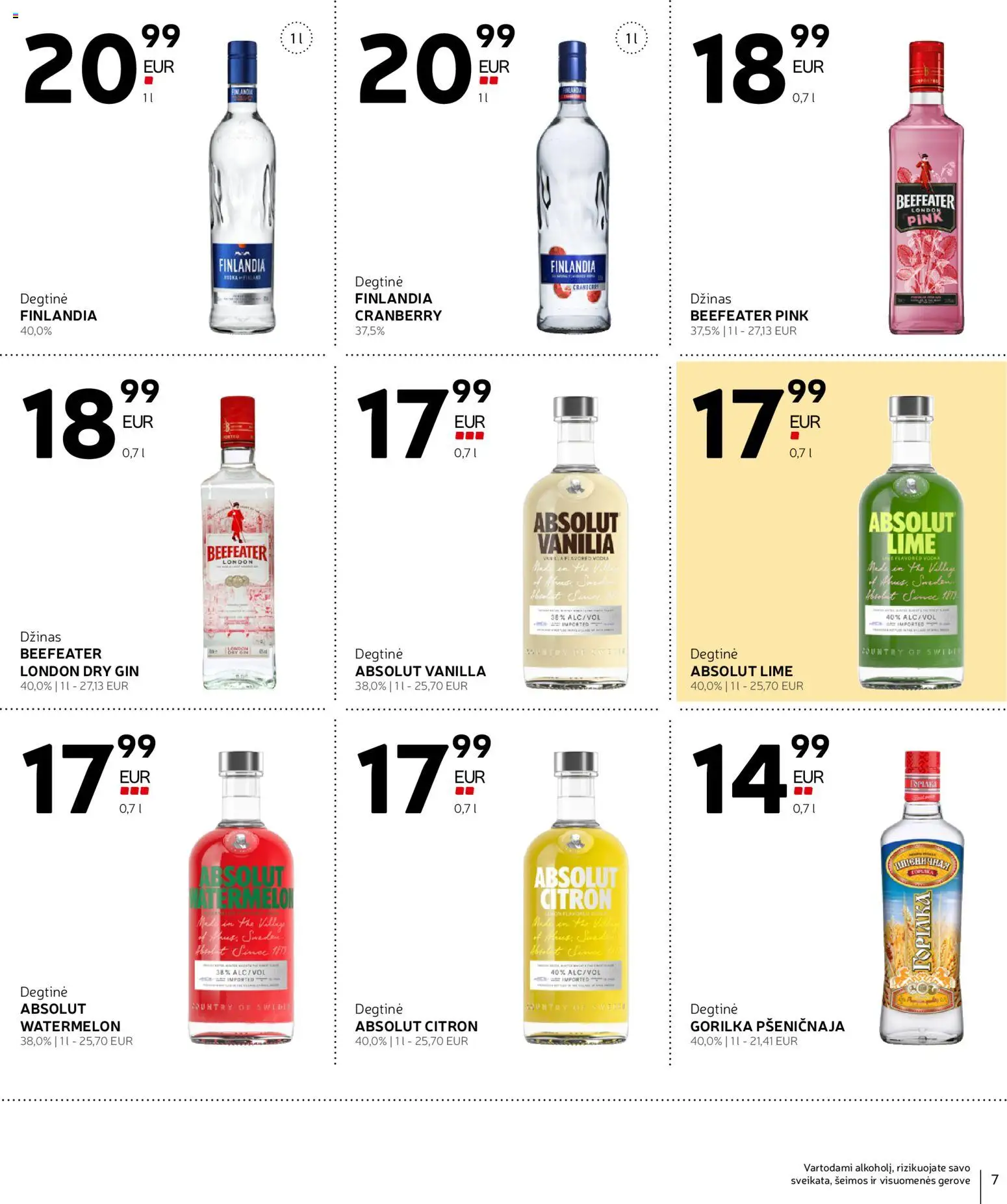 Rimi akcijos nuo 06.01.2026 | Puslapis: 7 | Prekių: Degtinė, Džinas