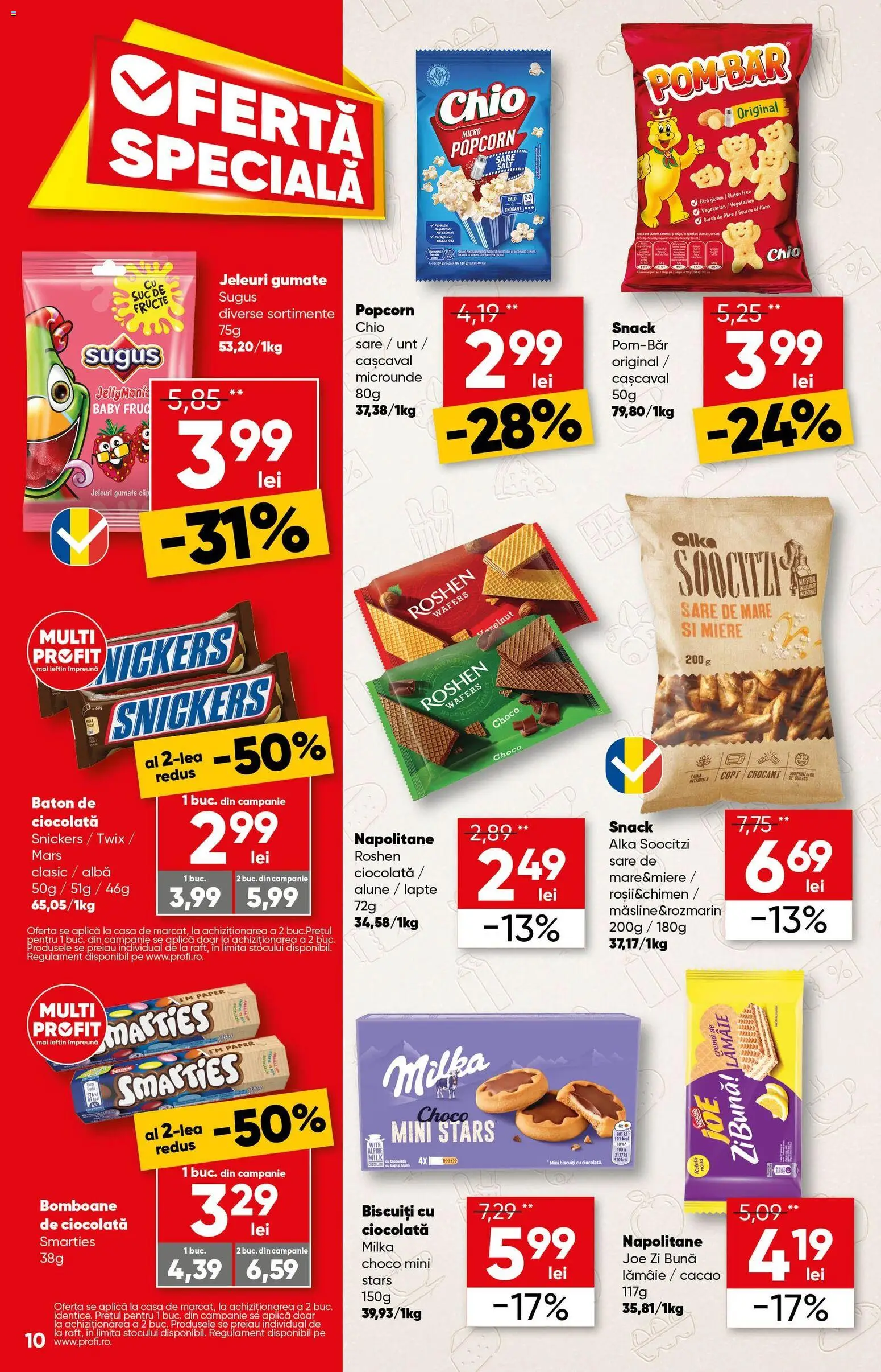 Noul catalog Profi – valabil de la 21.01.2026 | Pagină: 10 | Produse: Alune, Bomboane, Biscuiți, Jeleuri