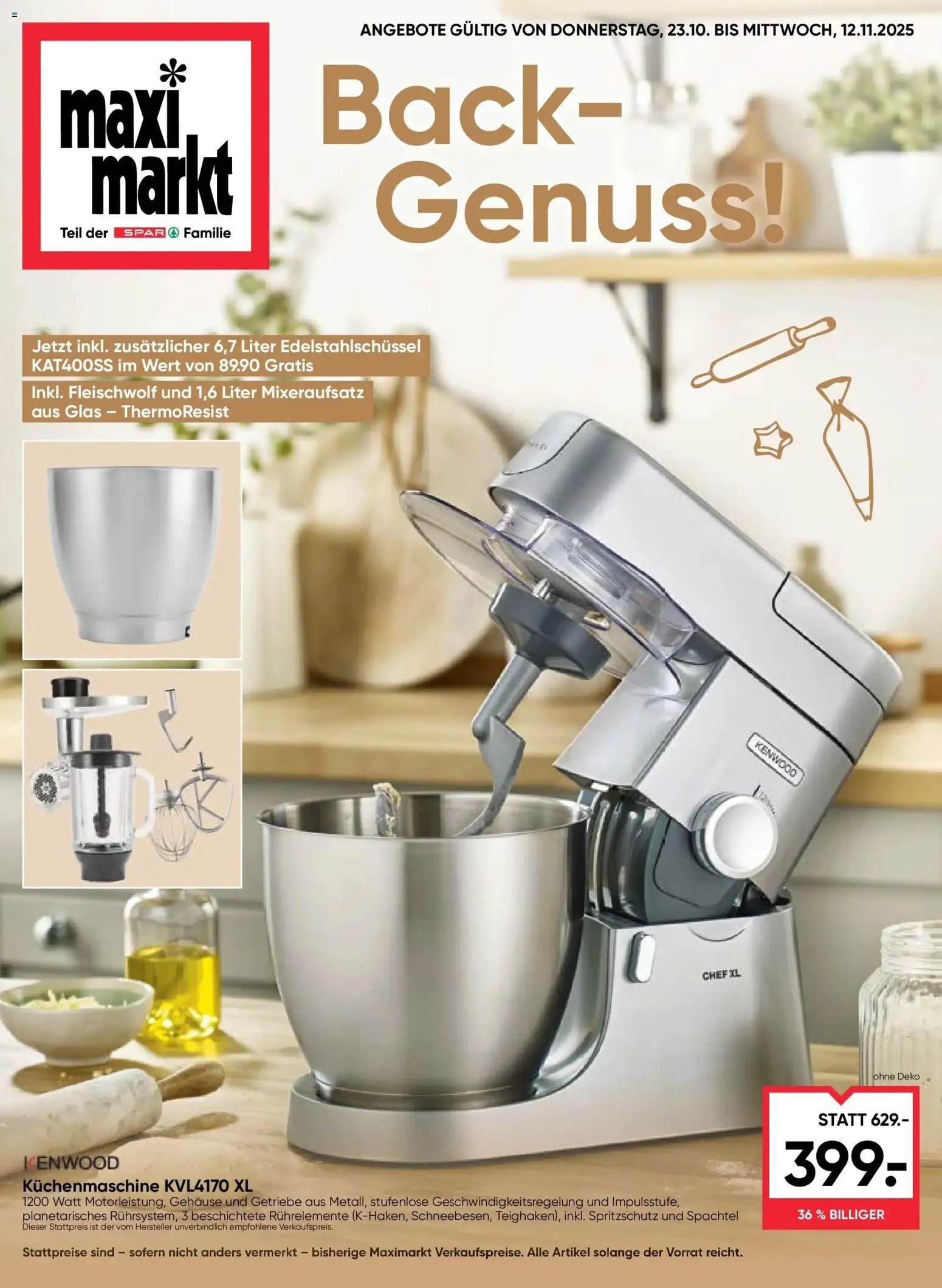 Maximarkt Backgenuss Haid, Linz gültig ab 22.10.2025 | Seite: 1