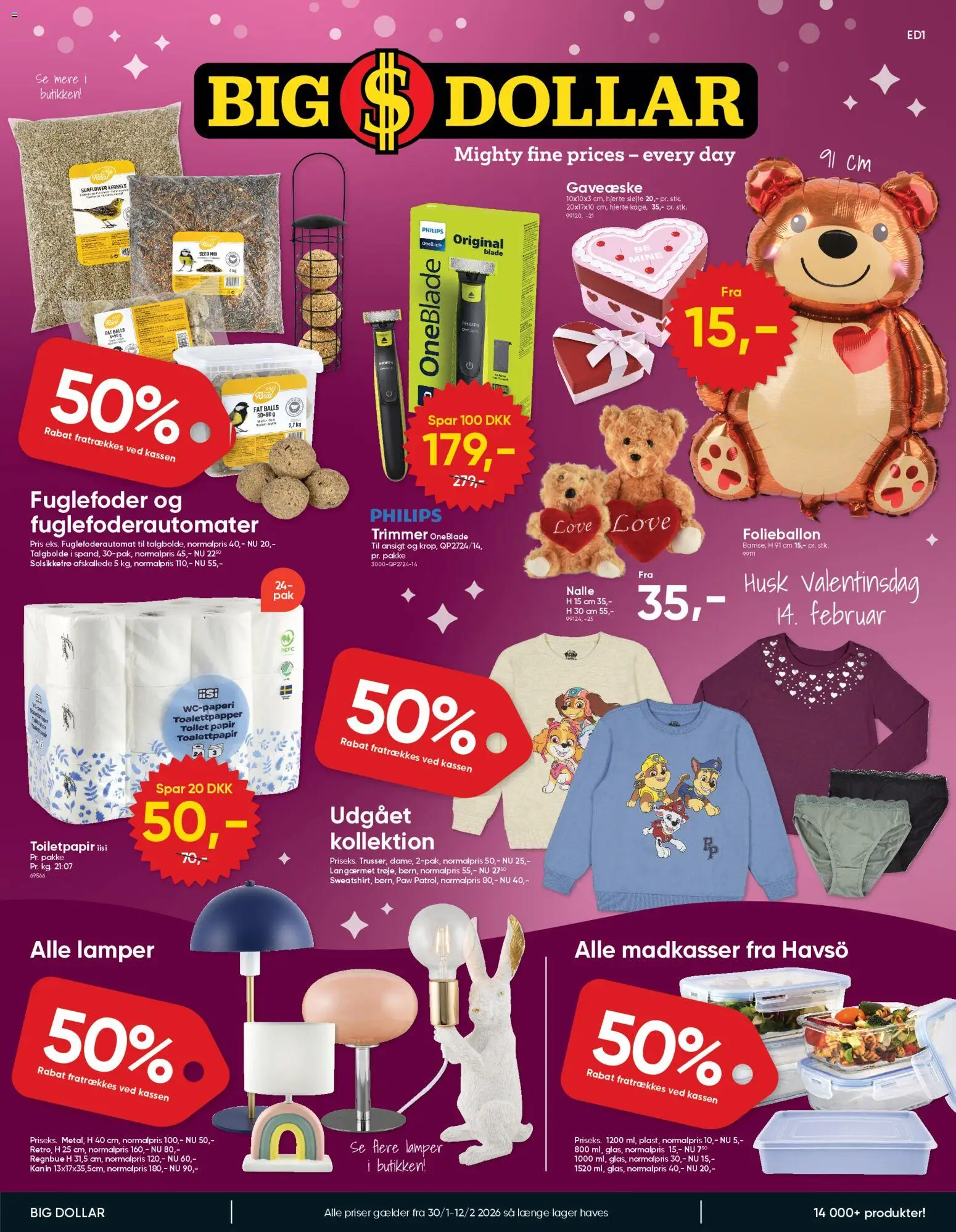 Bigdollar tilbudsavis – gyldig fra 30.01.2026 | Side: 1 | Produkter: Toilet