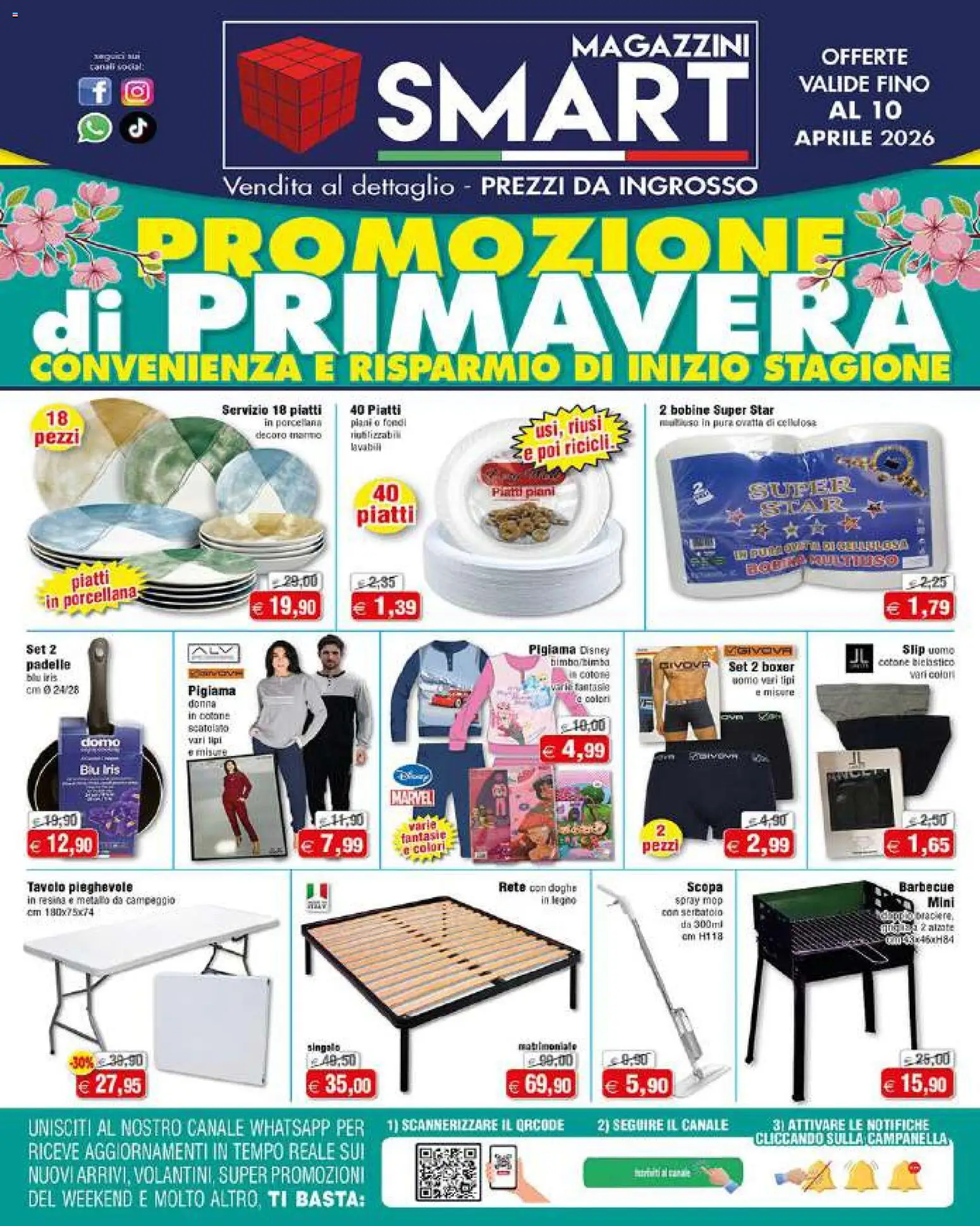 Volantino Magazzini Smart del 25.03.2026 | Pagina: 1 | Prodotti: Slip, Boxer, Barbecue, Tavolo