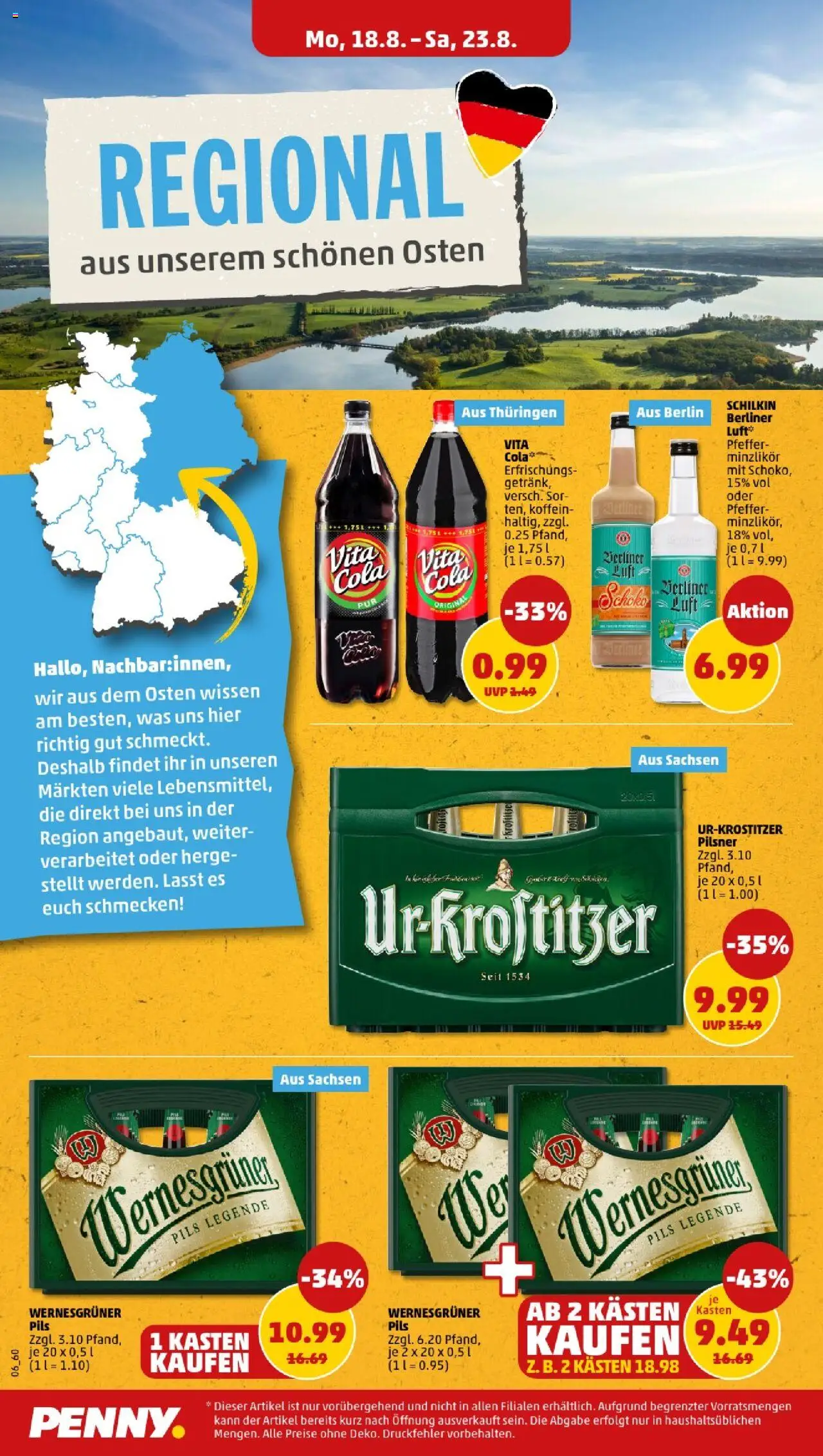 Penny - Sachsen-Anhalt - gültig ab dem 18.08.2025 | Seite: 6 | Produkte: Cola, Pils, Wernesgruner, Pfeffer