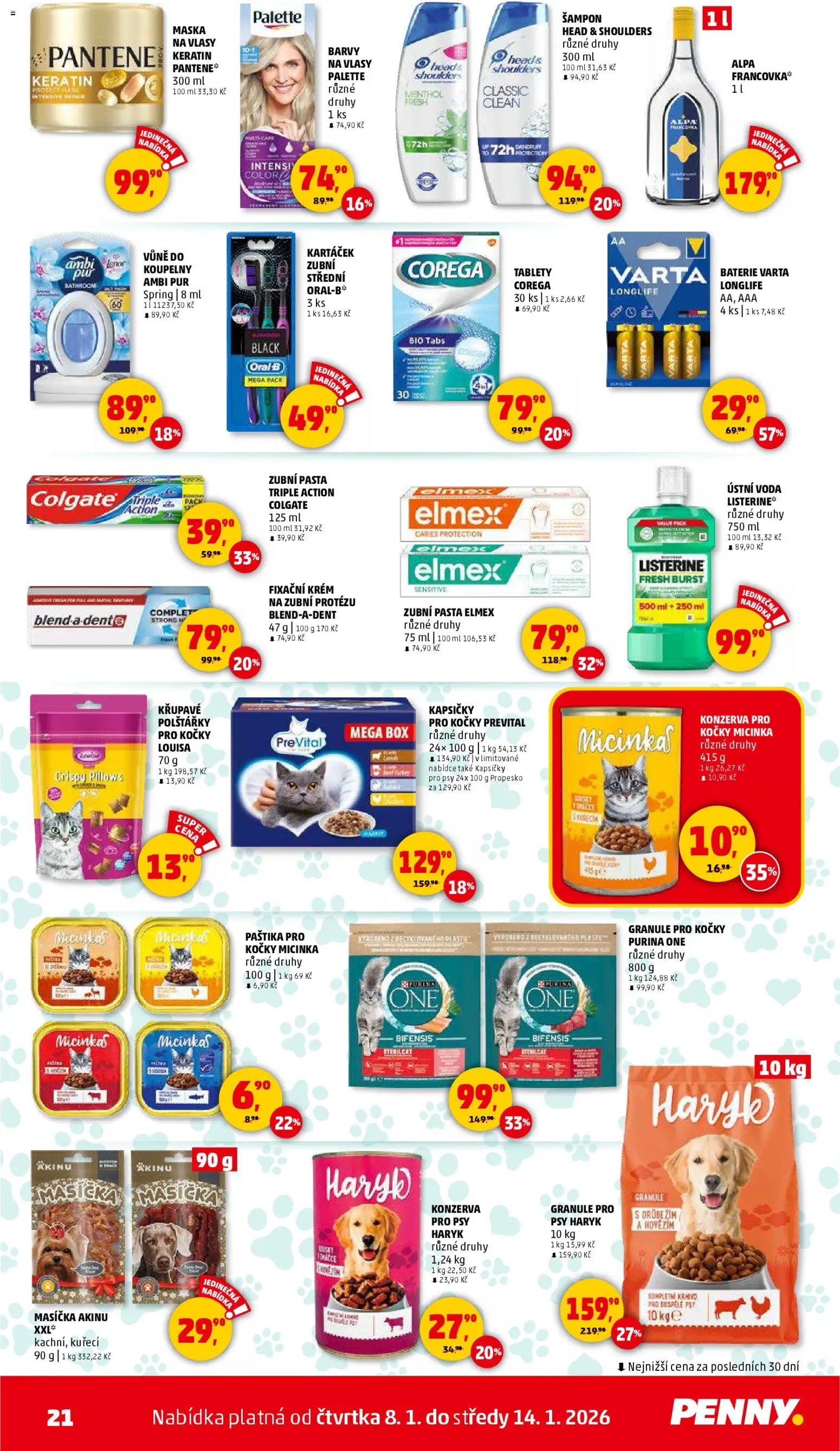 Penny Market leták - Čtvrtečník od 08.01.2026 | Strana: 21 | Produkty: Elmex, Voda, Box, Šampon