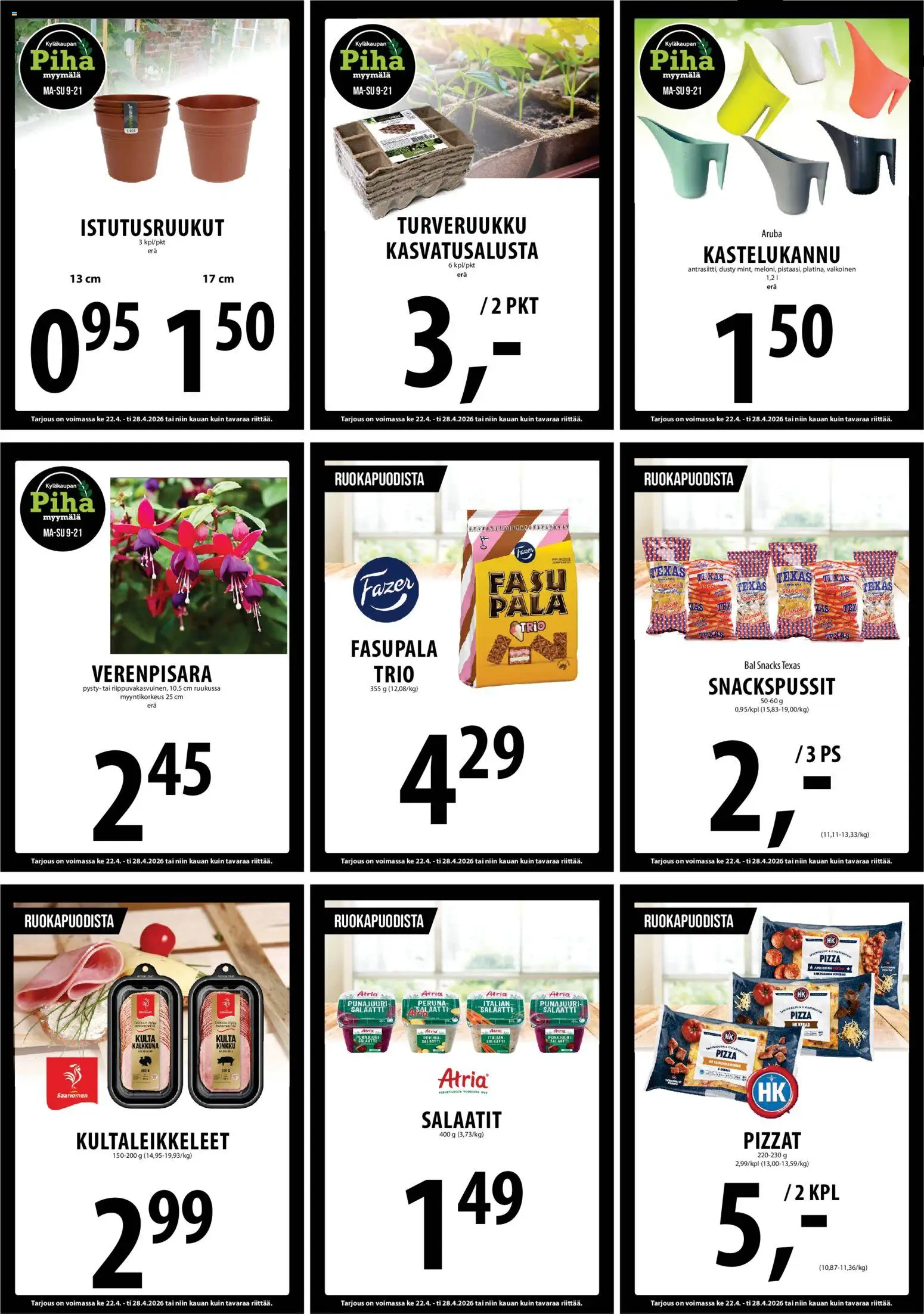 Tuuri tarjoukset – voimassa 22.04.2026 alkaen | Sivu: 29 | Tuotteet: Peruna, Pizza, Salaatti, Punajuuri