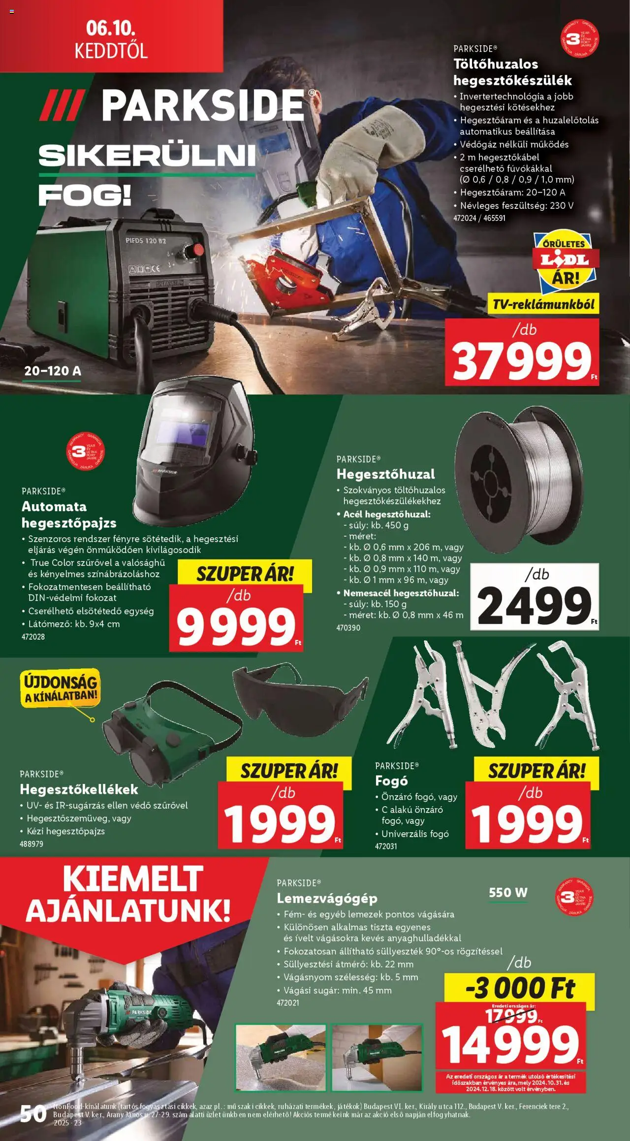 Lidl akciós ujság - amely érvényes a következő dátumtól: 05.06.2025 | Oldal: 50 | Termékek: Parkside, Játékok