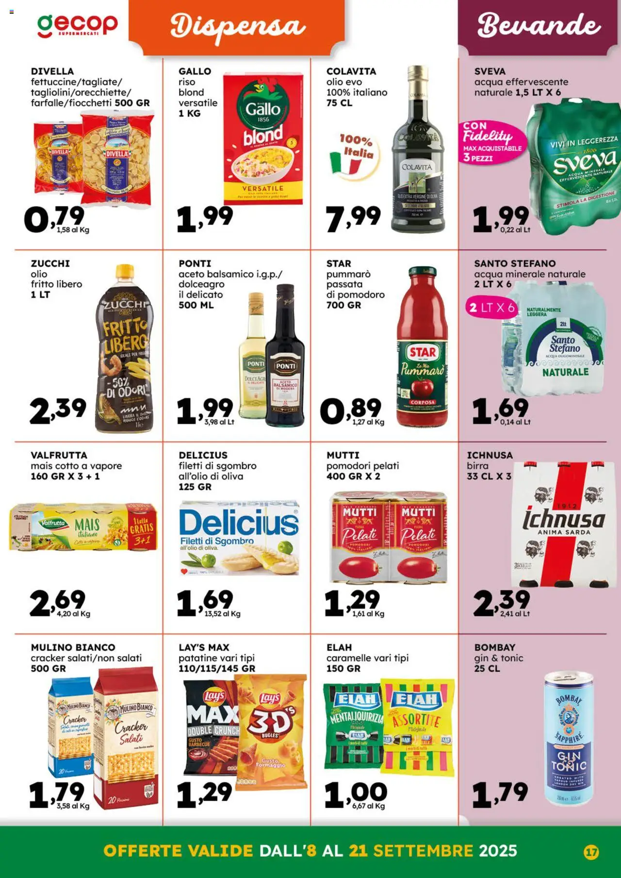 Volantino GECOP del 08.09.2025 | Pagina: 17 | Prodotti: Patatine, Formaggio, Pomodori, Mutti