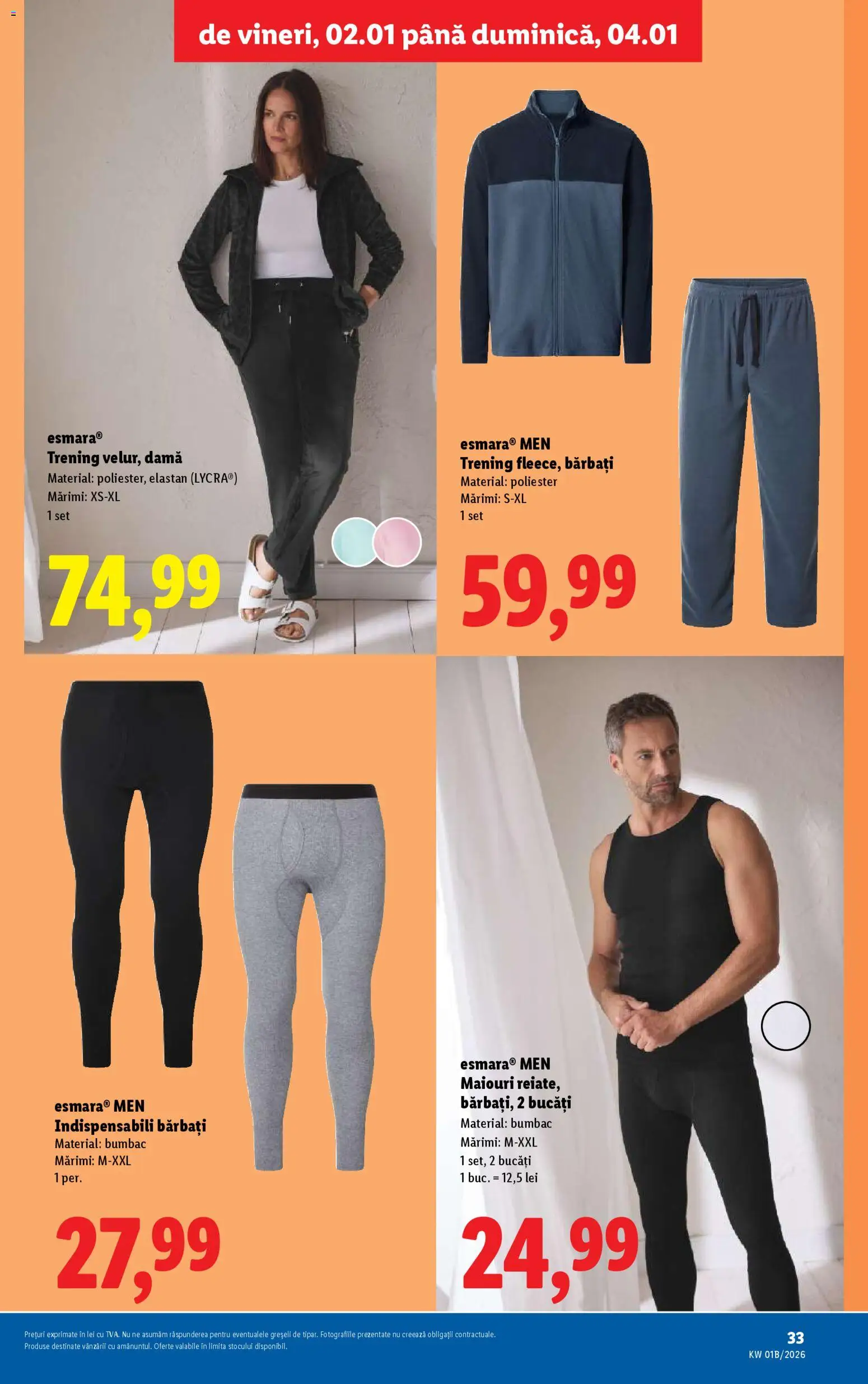 Noul catalog Lidl – valabil de la 02.01.2026 | Pagină: 33 | Produse: Trening