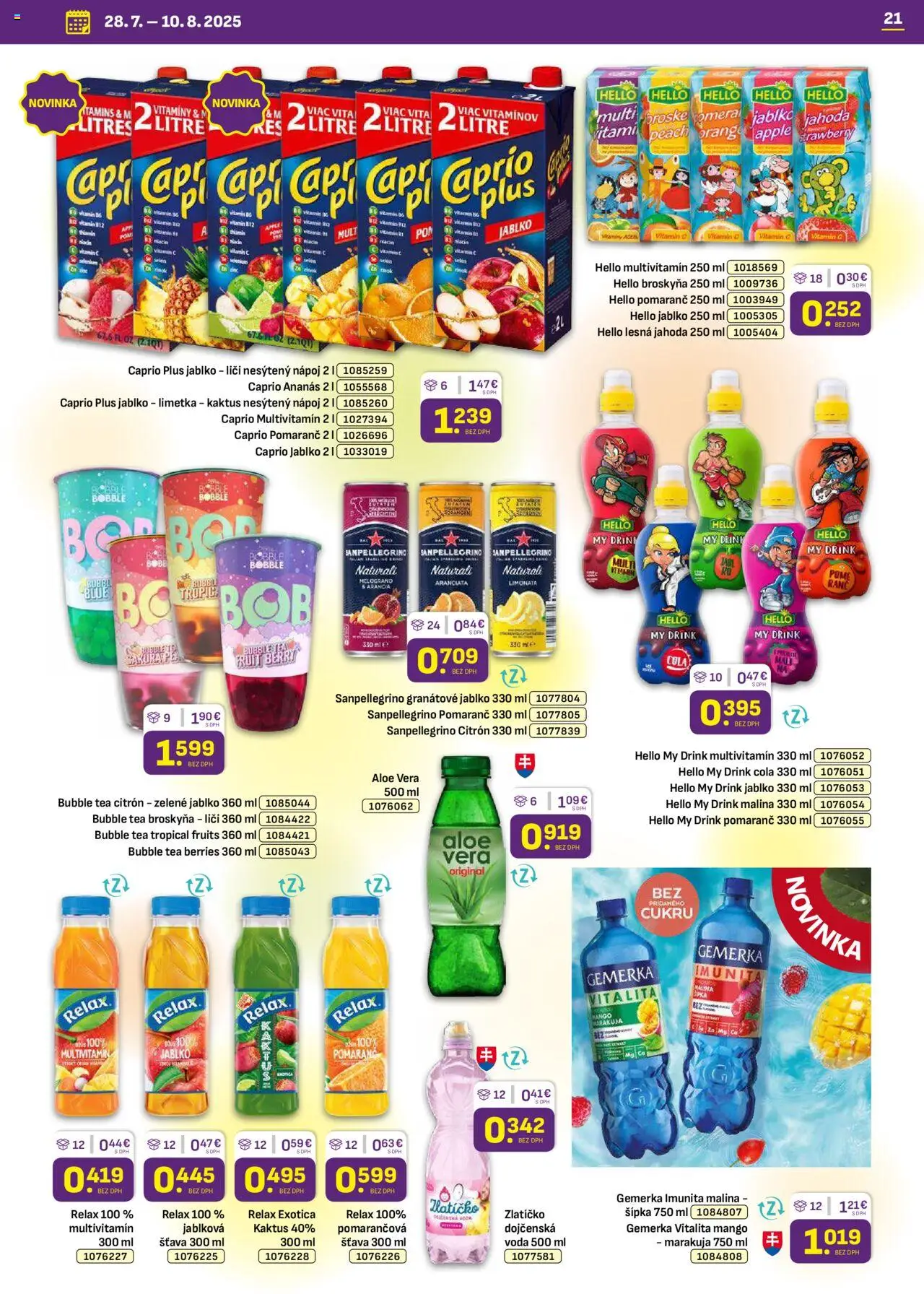 Libex leták │ platný od 28.07.2025 | Strana: 21 | Produkty: Apple, Mango, Cola, Gemerka