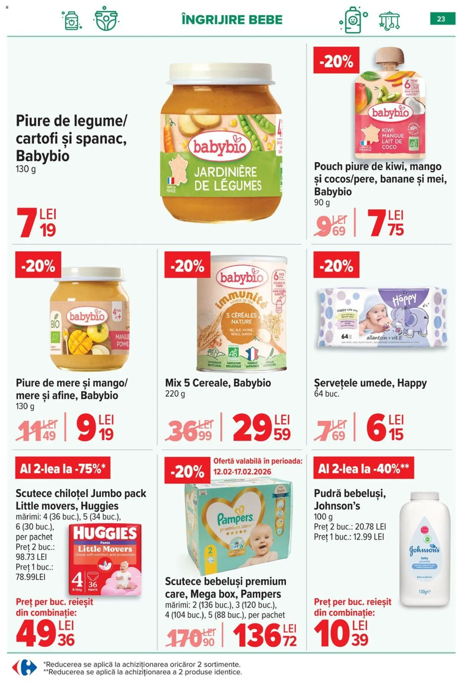 Noul catalog Carrefour – valabil de la 04.02.2026 | Pagină: 25 | Produse: Mere, Kiwi, Scutece, Mango