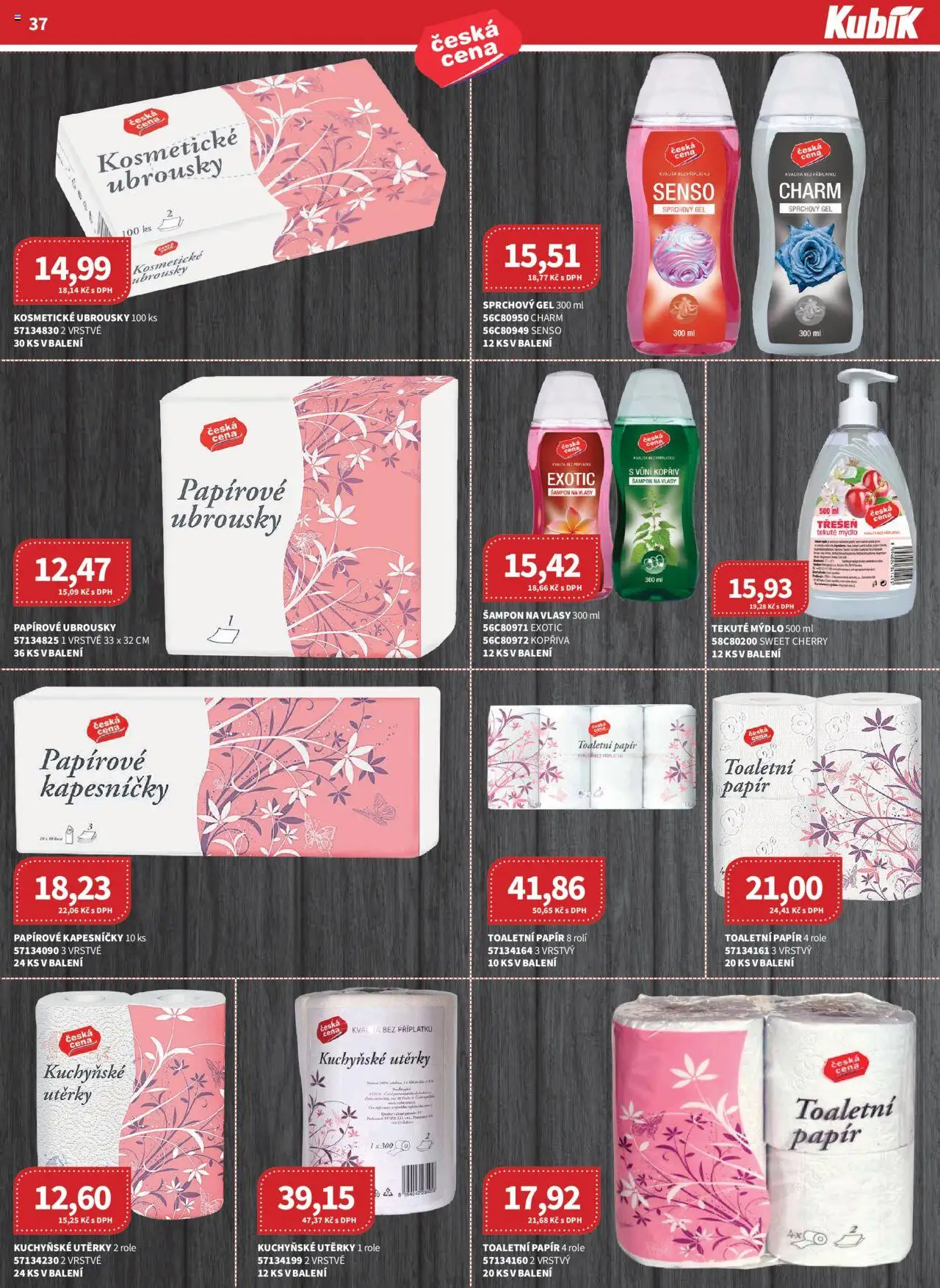 Kubík leták - Velkoobchod 09/2025 od 01.09.2025 | Strana: 37 | Produkty: Toaletní papír, Ubrousky, Papírové kapesníčky, Papířové ubrousky