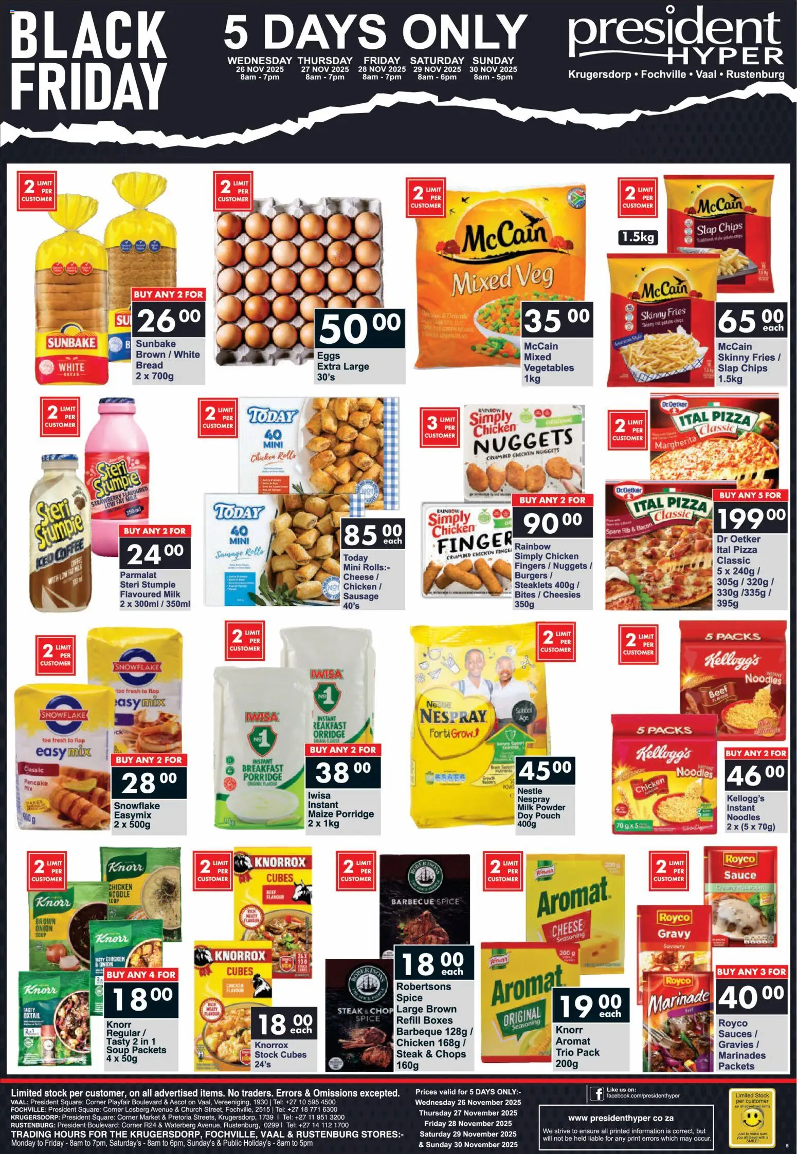 New President Hyper catalogue – valid from 26.11.2025 | Page: 5 | Products: Soup, Aromat, Sausage, Bacon