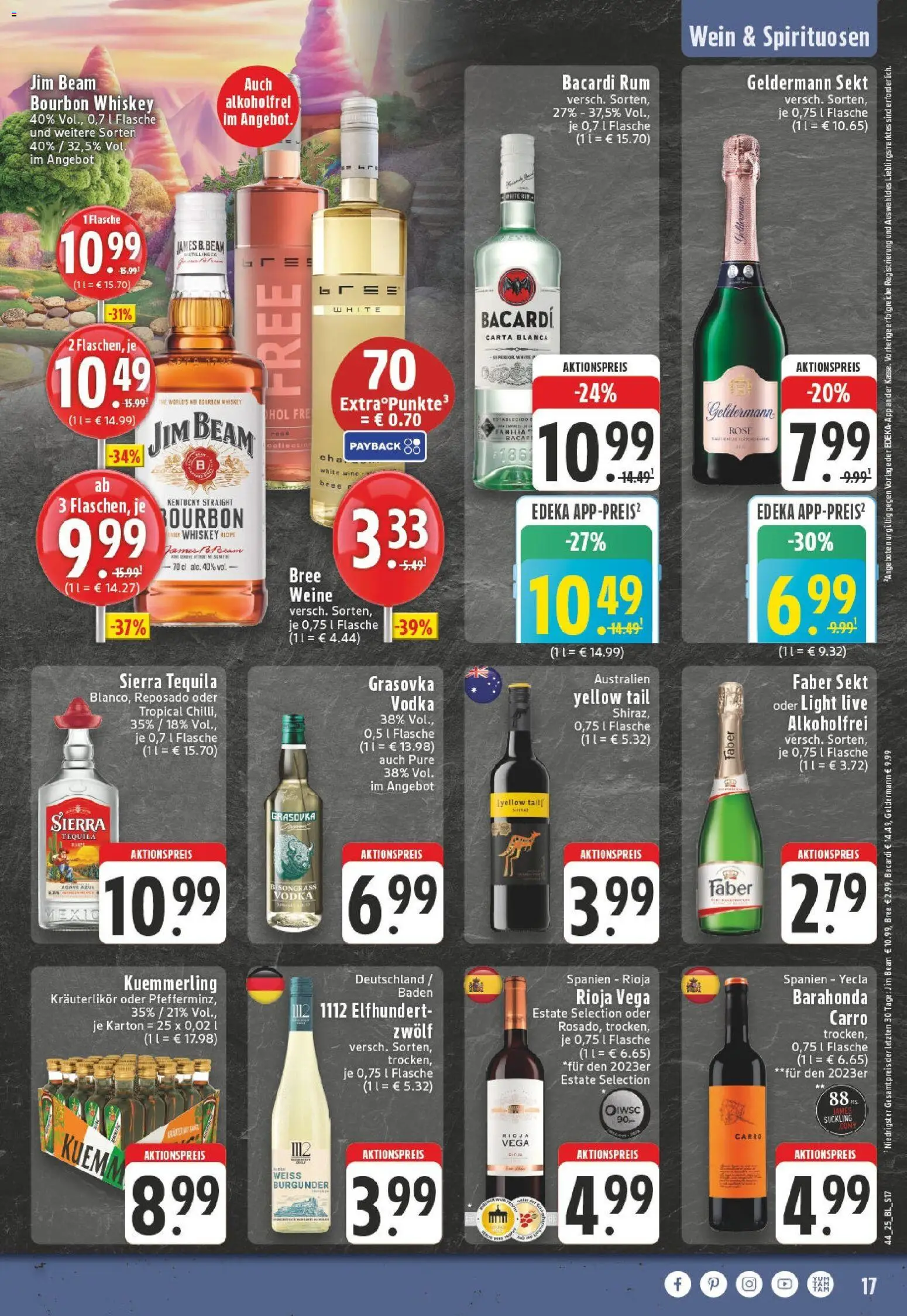 Edeka prospekt Hennef - Uckerath	 – gültig ab 26.10.2025 | Seite: 17 | Produkte: Bacardi, Jim beam, Bree, Bourbon
