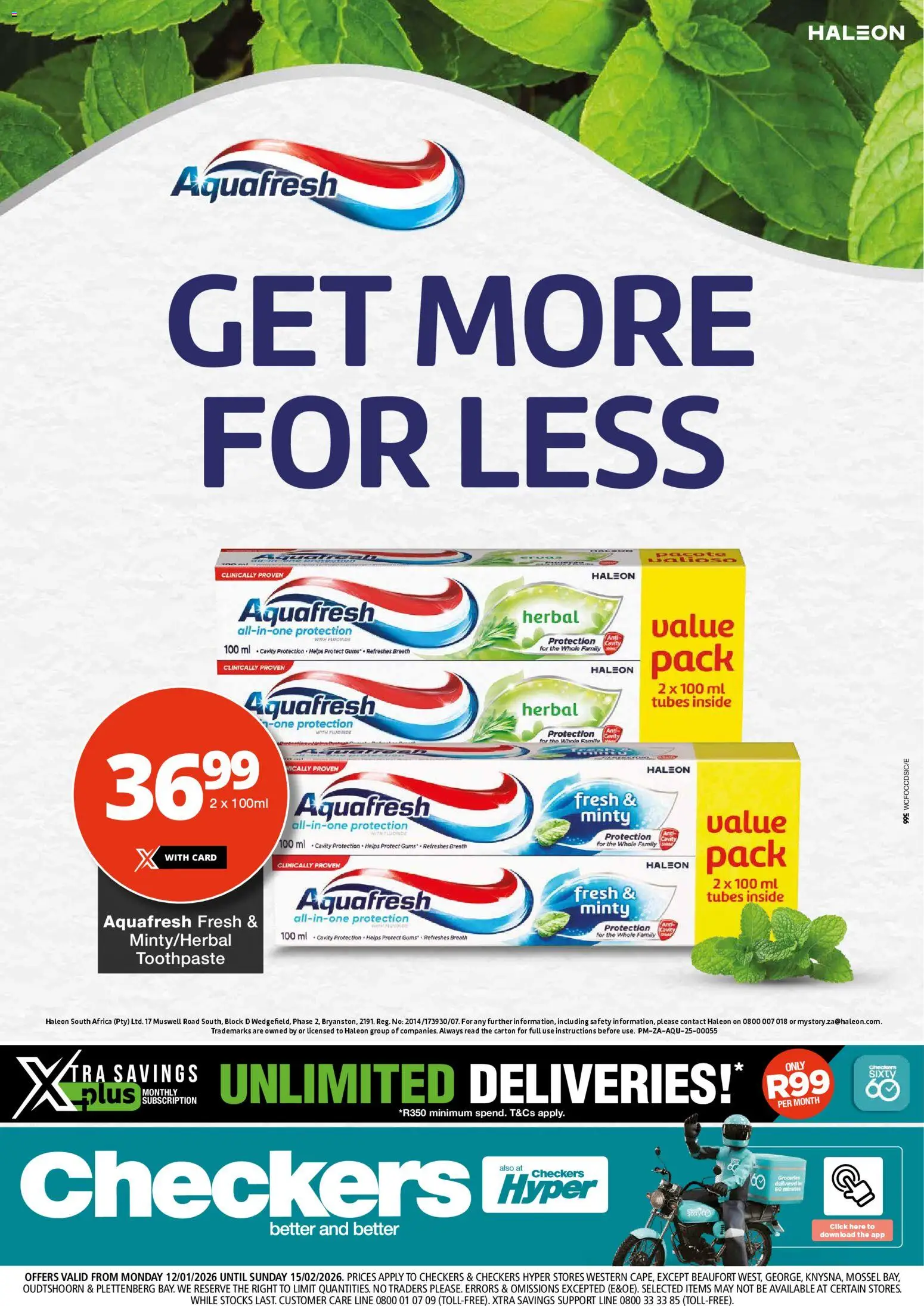 New Checkers catalogue – valid from 12.01.2026 | Page: 1 | Products: Toothpaste