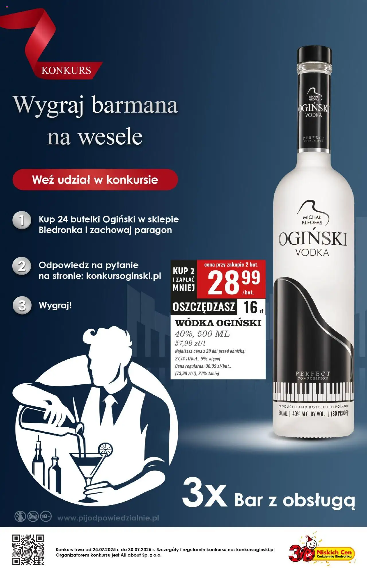 Biedronka gazetka - Czas na toast od 28.07.2025 | Strona: 24 | Produkty: Ogiński, Wódka Ogiński, Vodka, Wódka