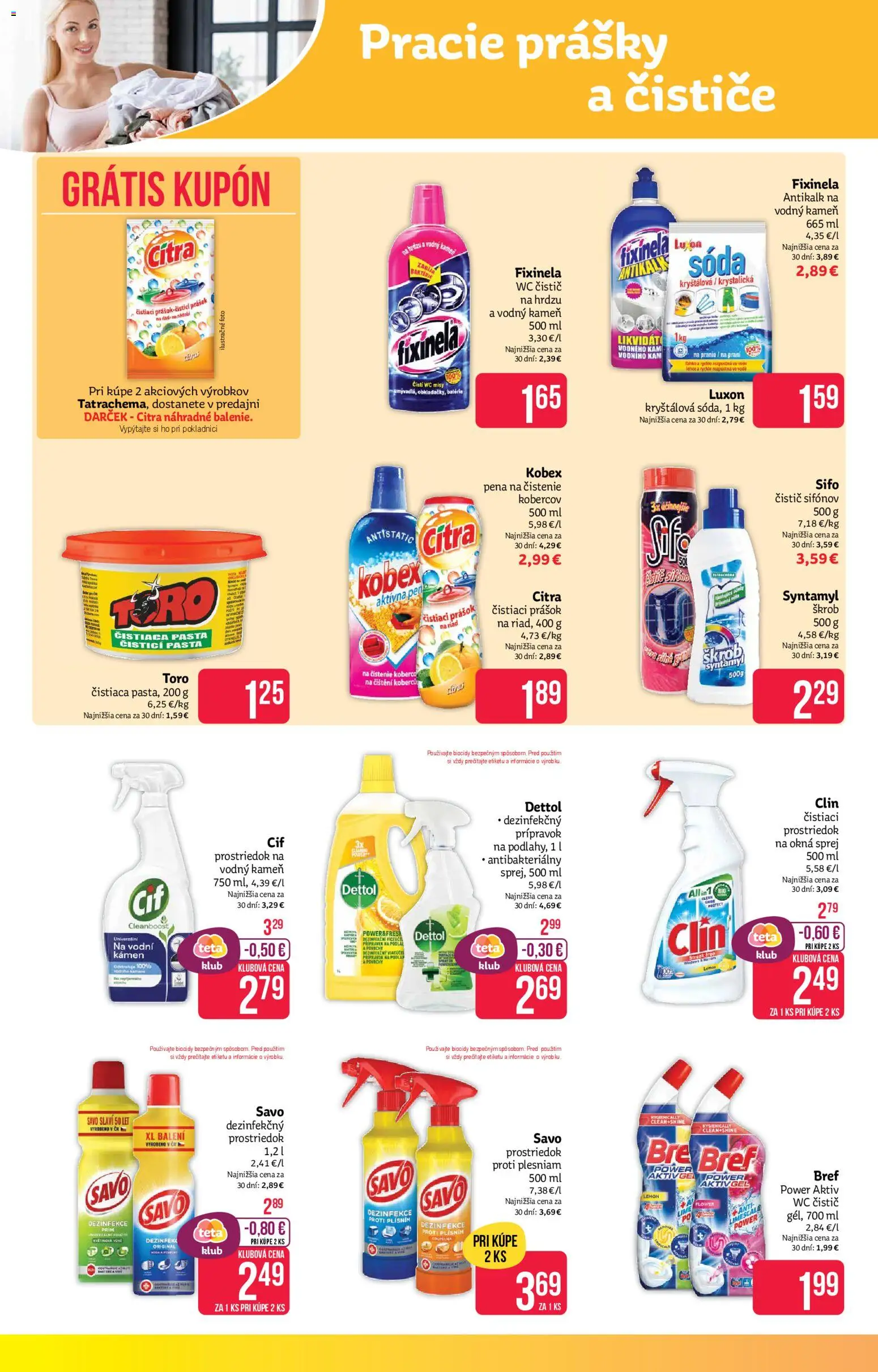 Nové Teta drogerie akcie – leták je platný od 02.03.2026 | Strana: 14 | Produkty: Savo, Čistiaci prostriedok, Cif, Dettol