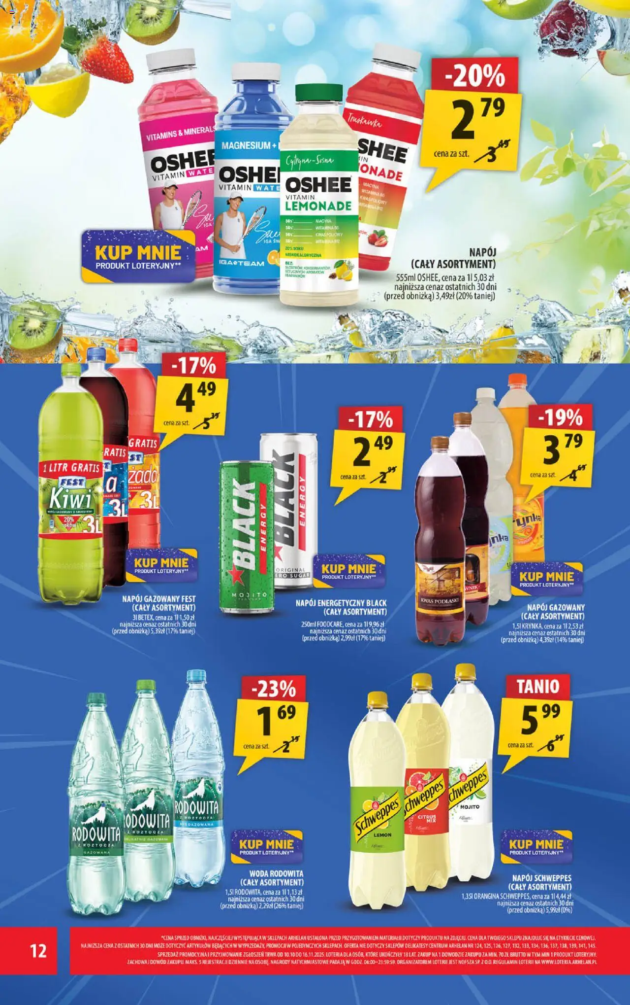 Arhelan Gazetka od 24.10.2025 | Strona: 12 | Produkty: Delikatesy, Kiwi, Woda